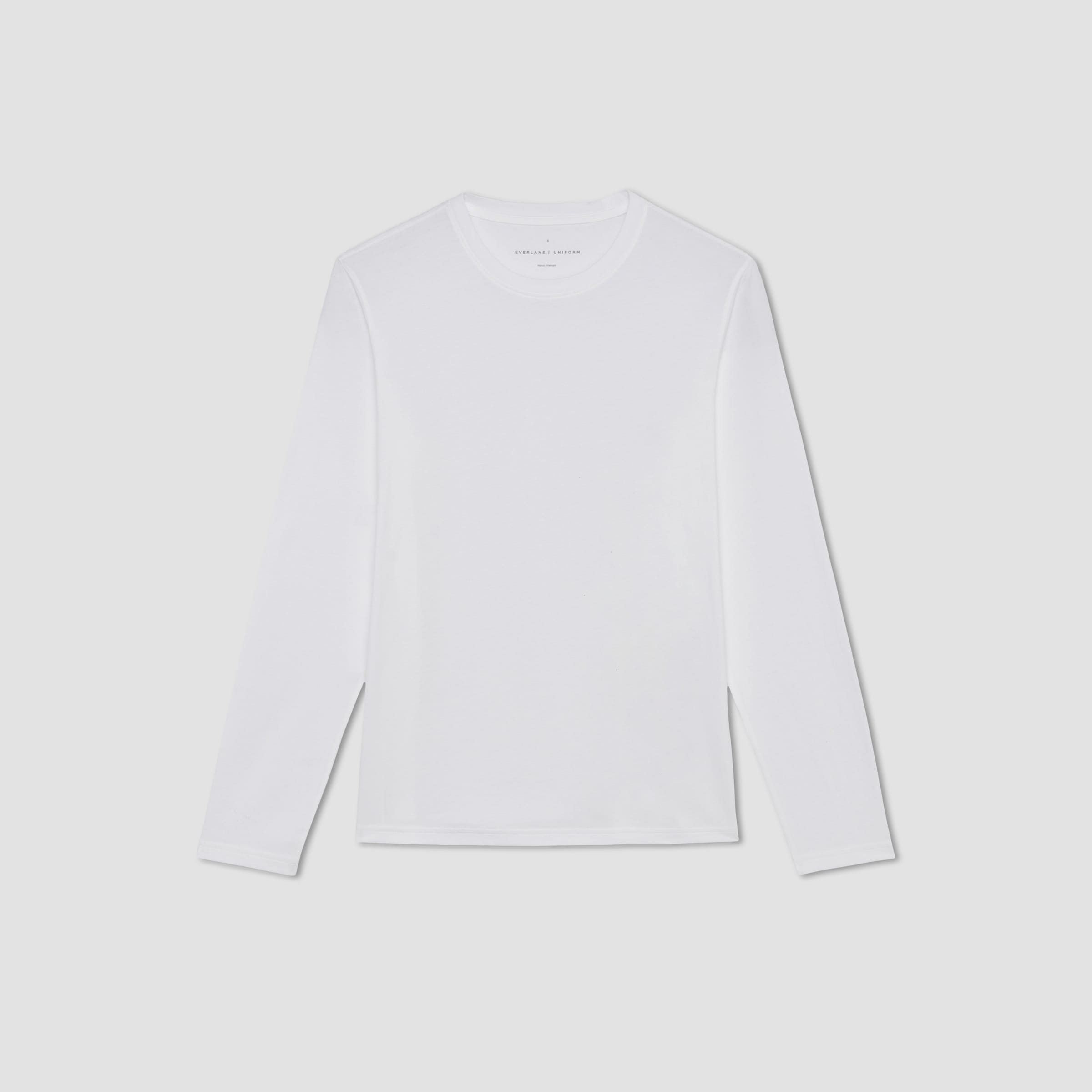 White long sleeve deals crew neck shirt