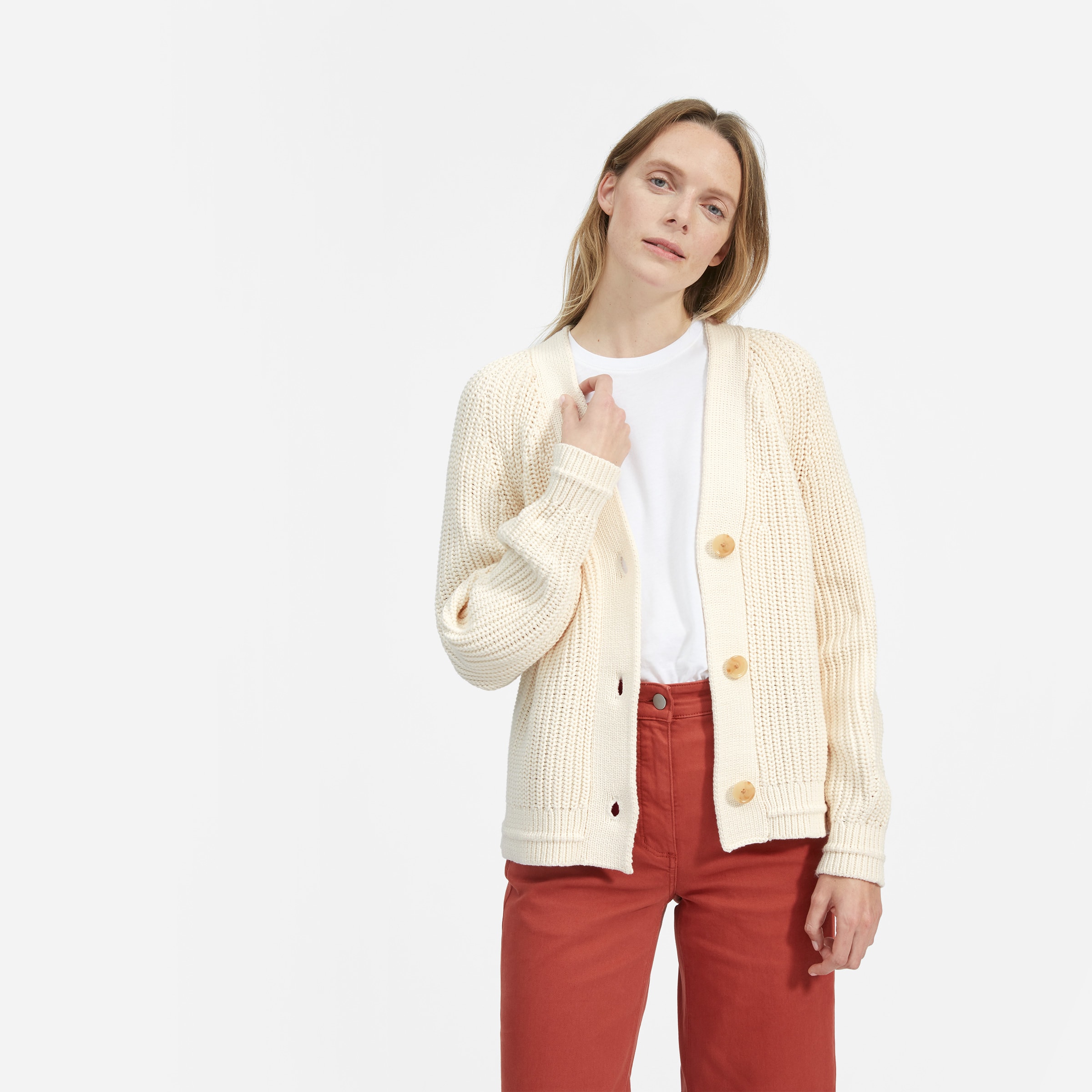 everlane texture cotton cardigan review