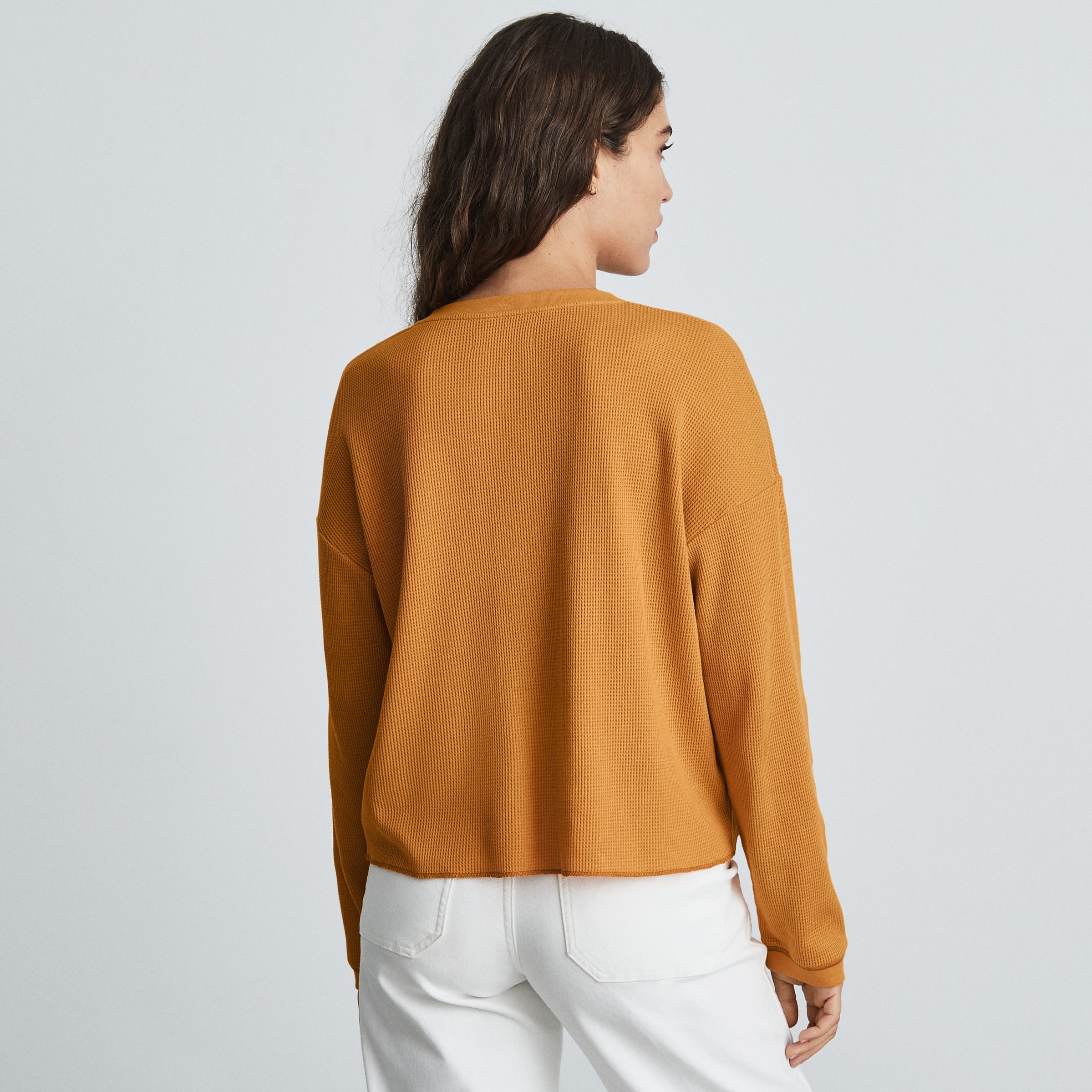 The Organic Cotton Waffle Henley Burnt 