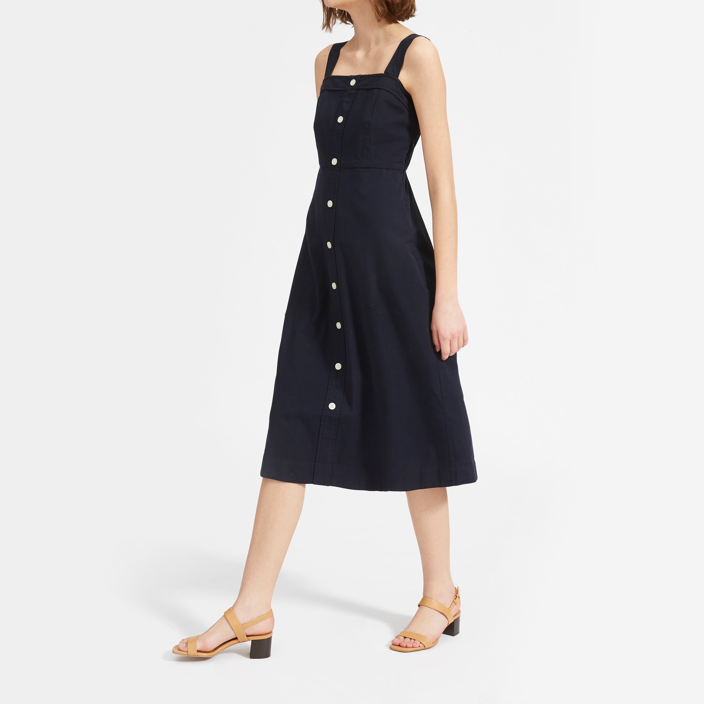 The Double Strap Block Heel Sandal Camel Everlane