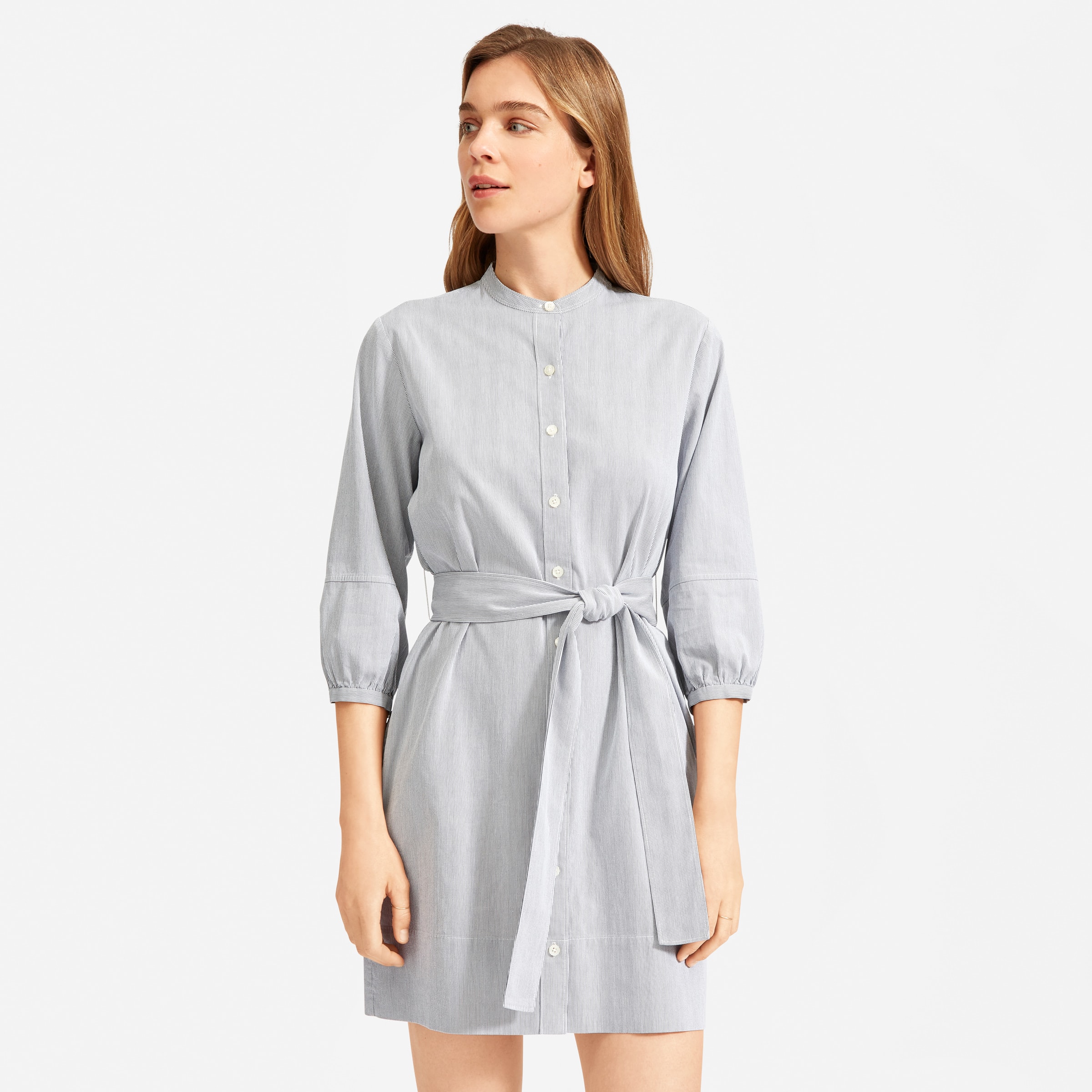 Buy everlane collarless shirt dress 