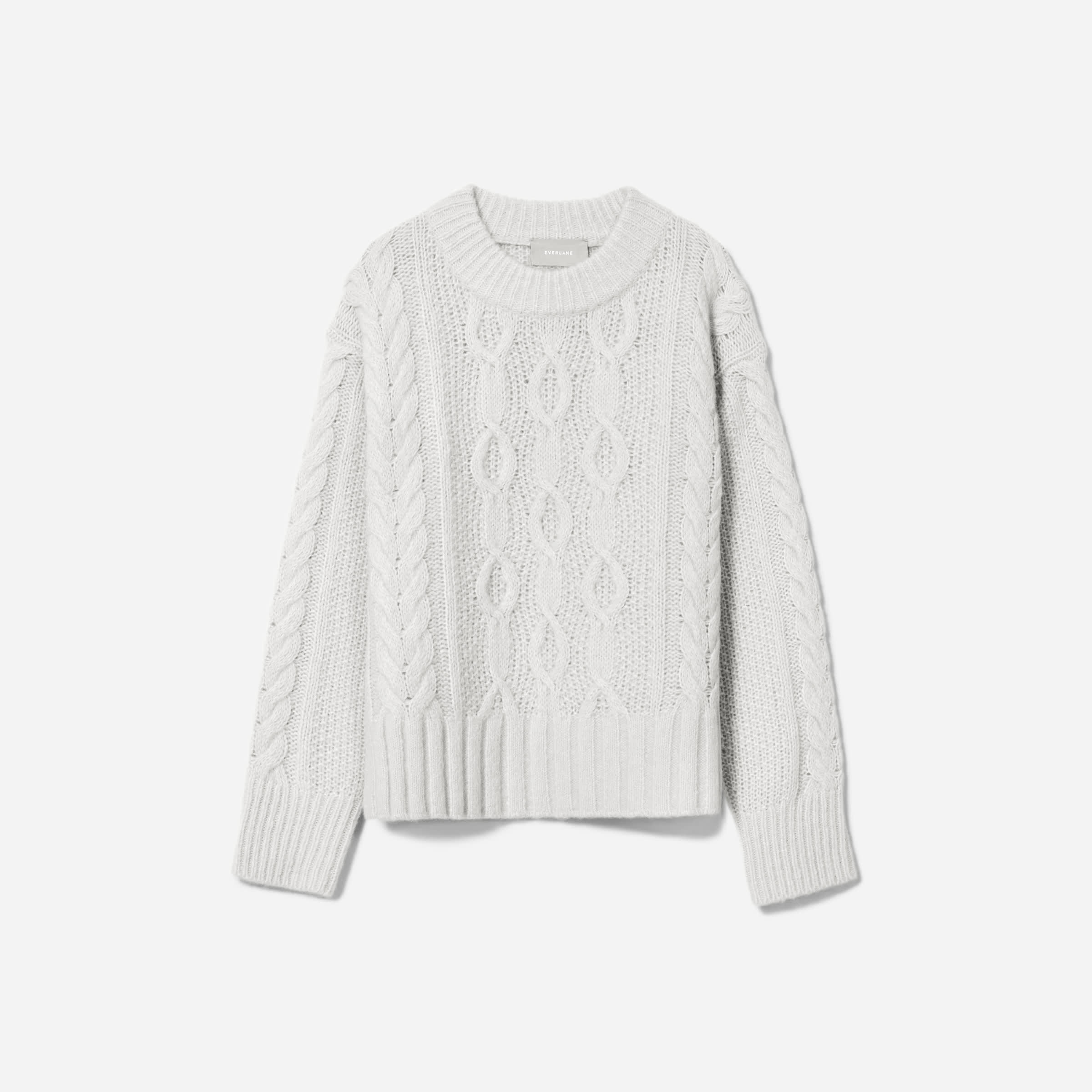The Cloud Cable-Knit Crew Ice – Everlane