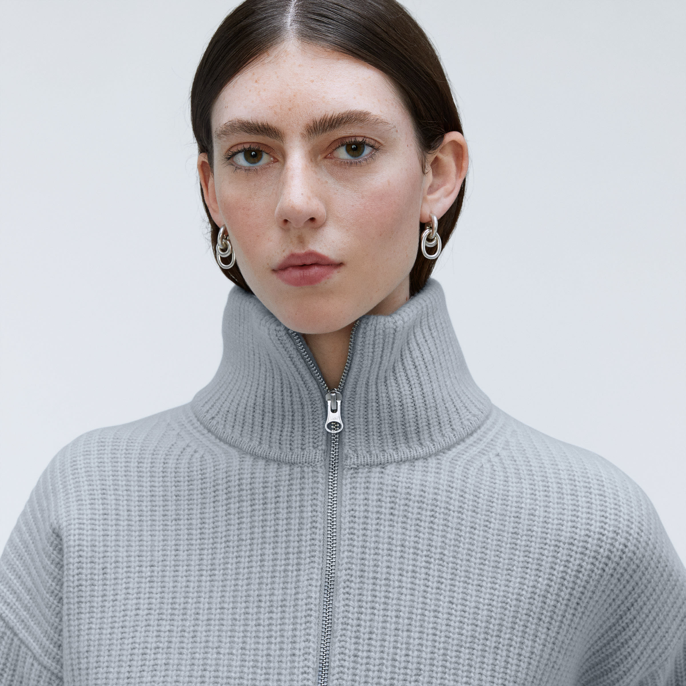 The Felted Merino Half-Zip Sweater Sky – Everlane