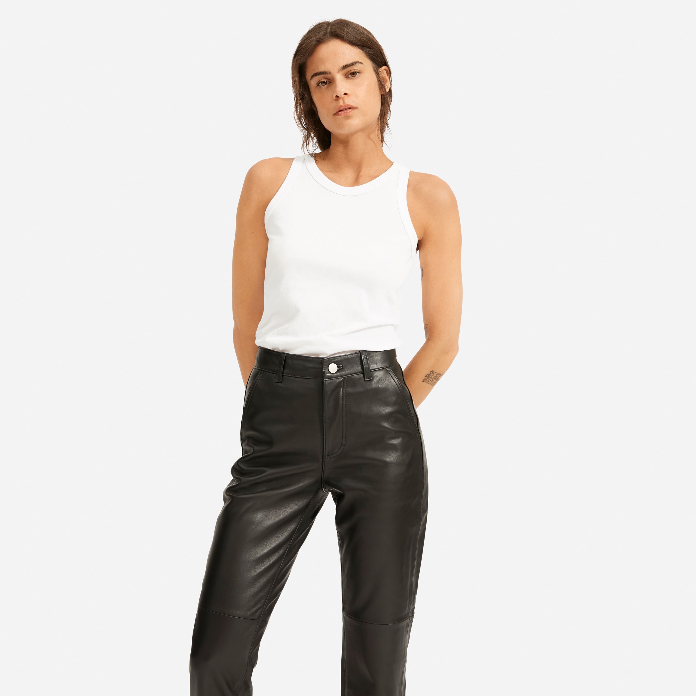 h and m leather pants
