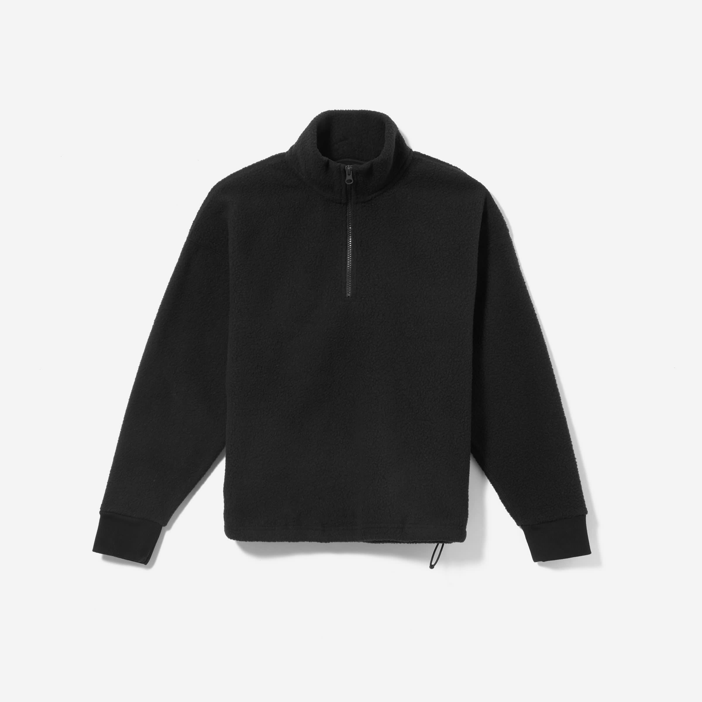 black fleece half zip