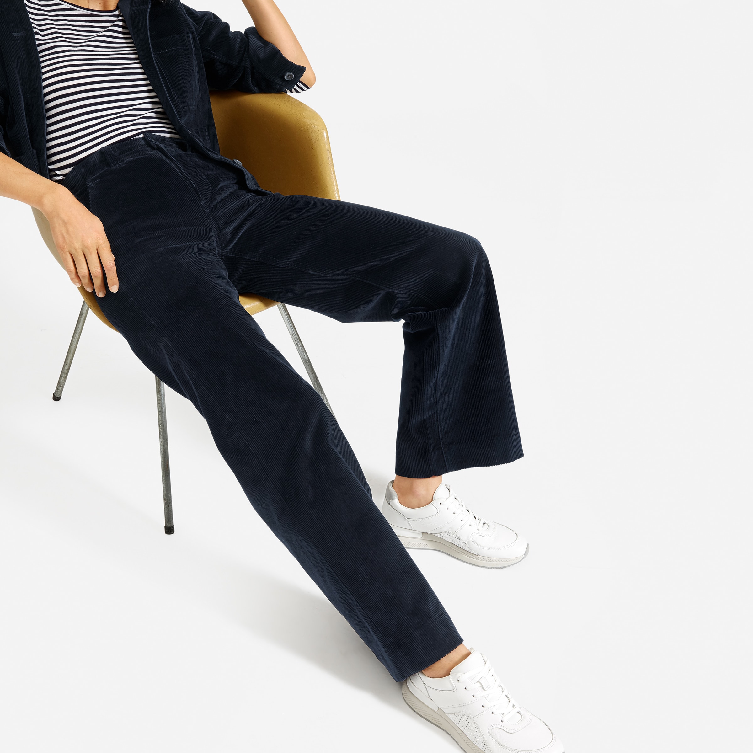 The Corduroy Wide-Leg Pant Navy – Everlane