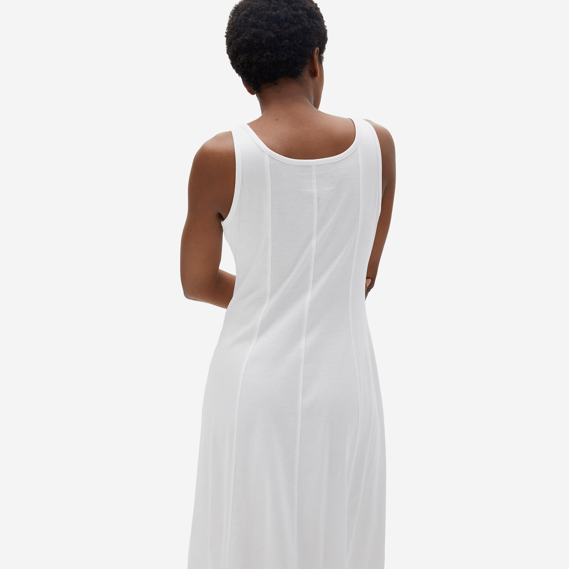White cotton tank top dress