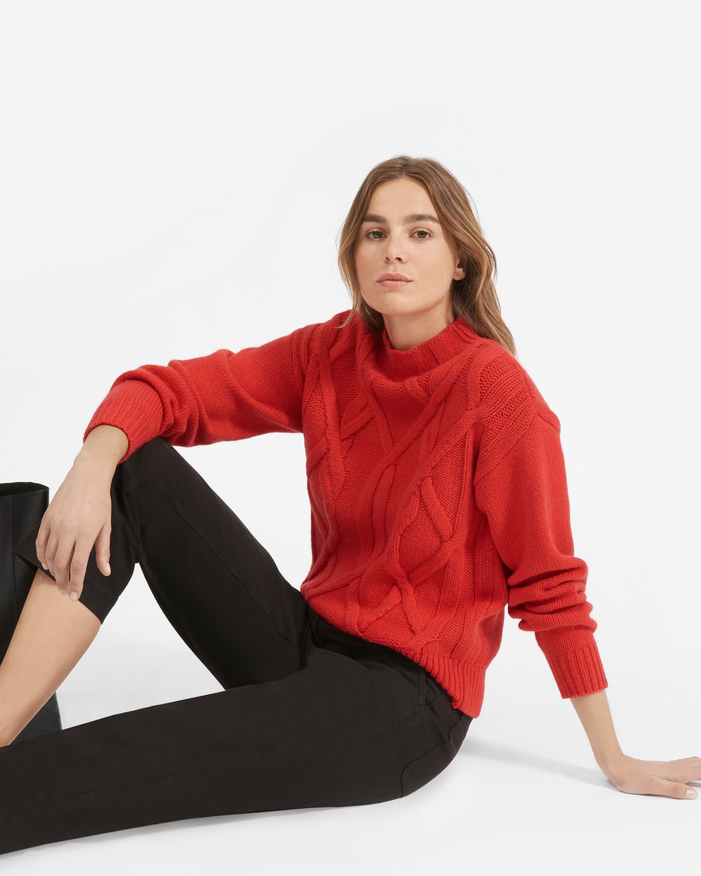 everlane cable knit sweater