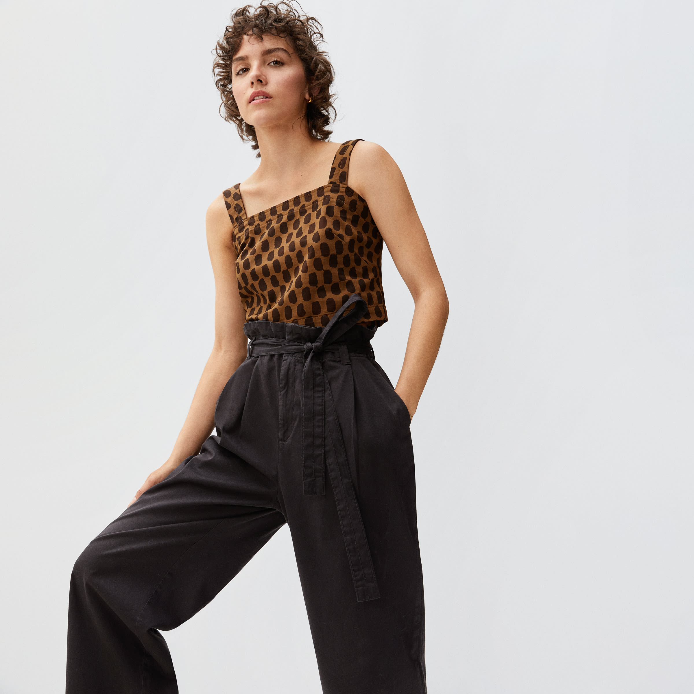 Black paper bag pants outlet