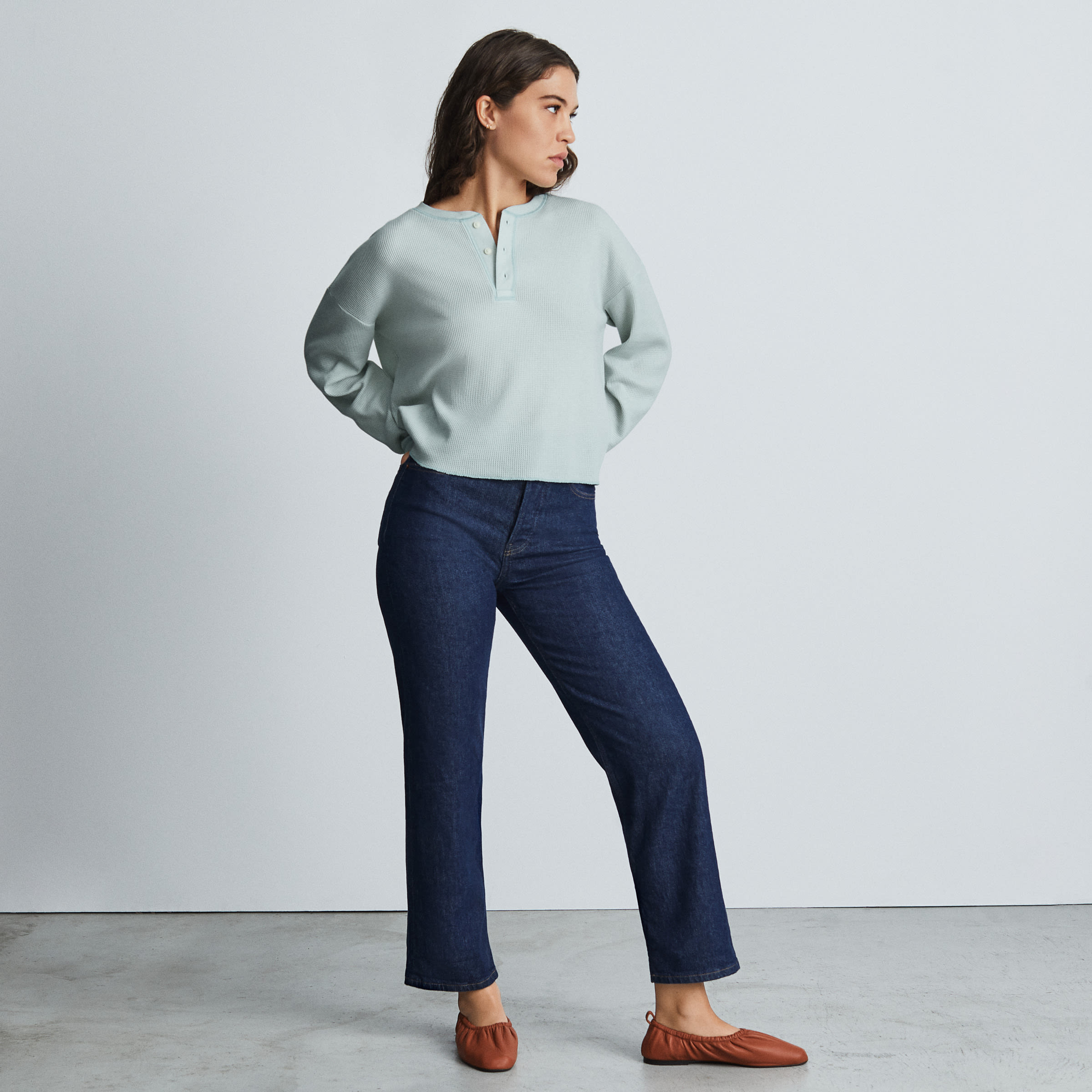 The Organic Cotton Waffle Henley Canvas 