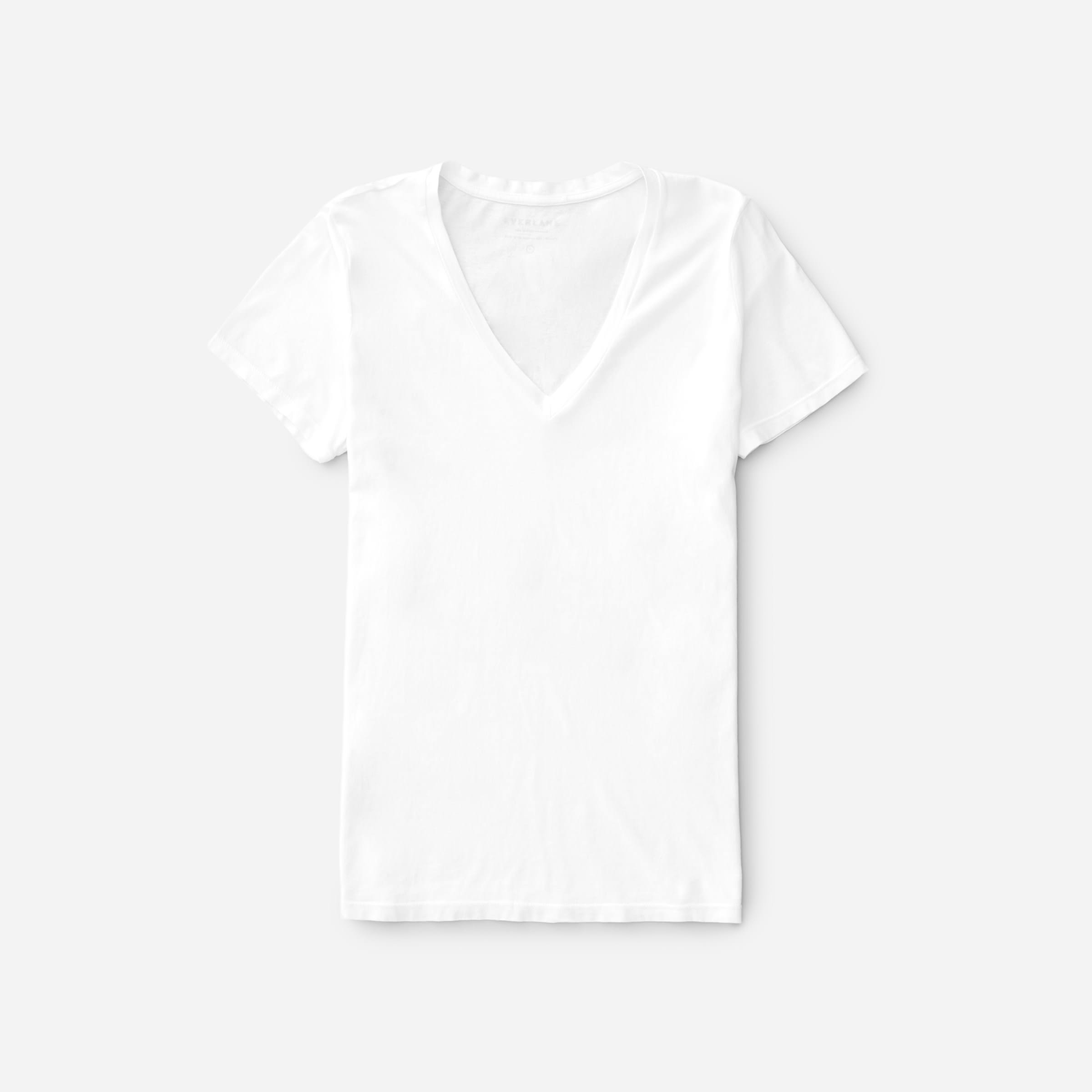 white t shirt v neck for women