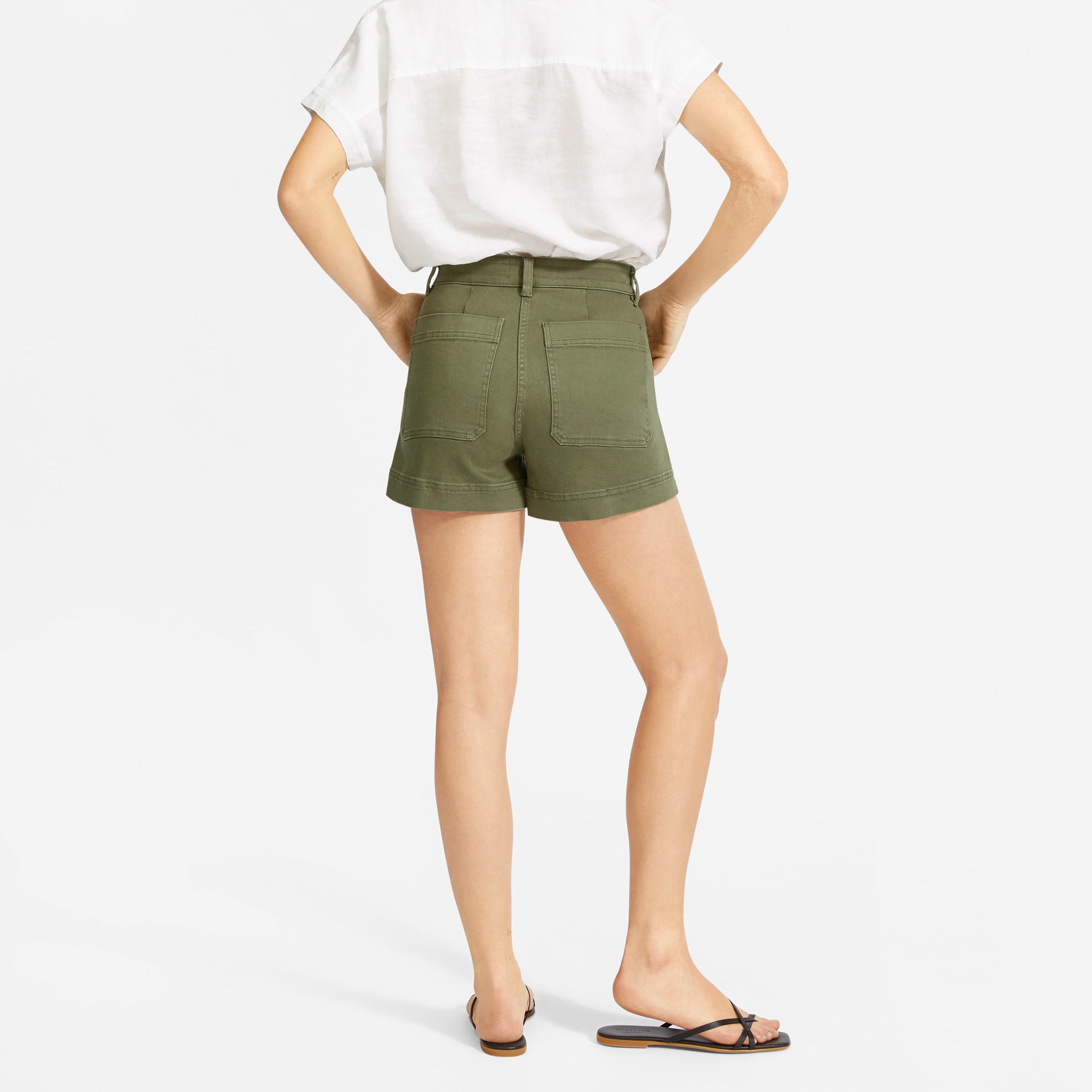 high waisted twill shorts