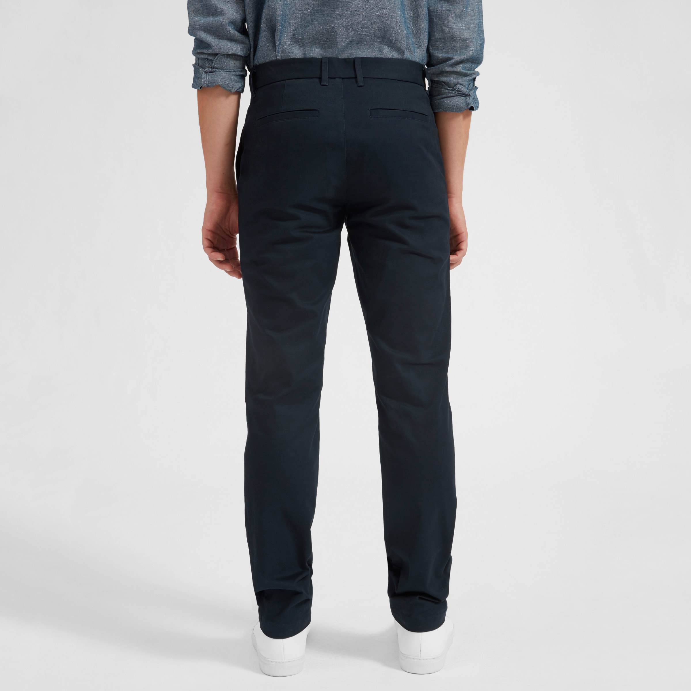 slim fit navy chinos