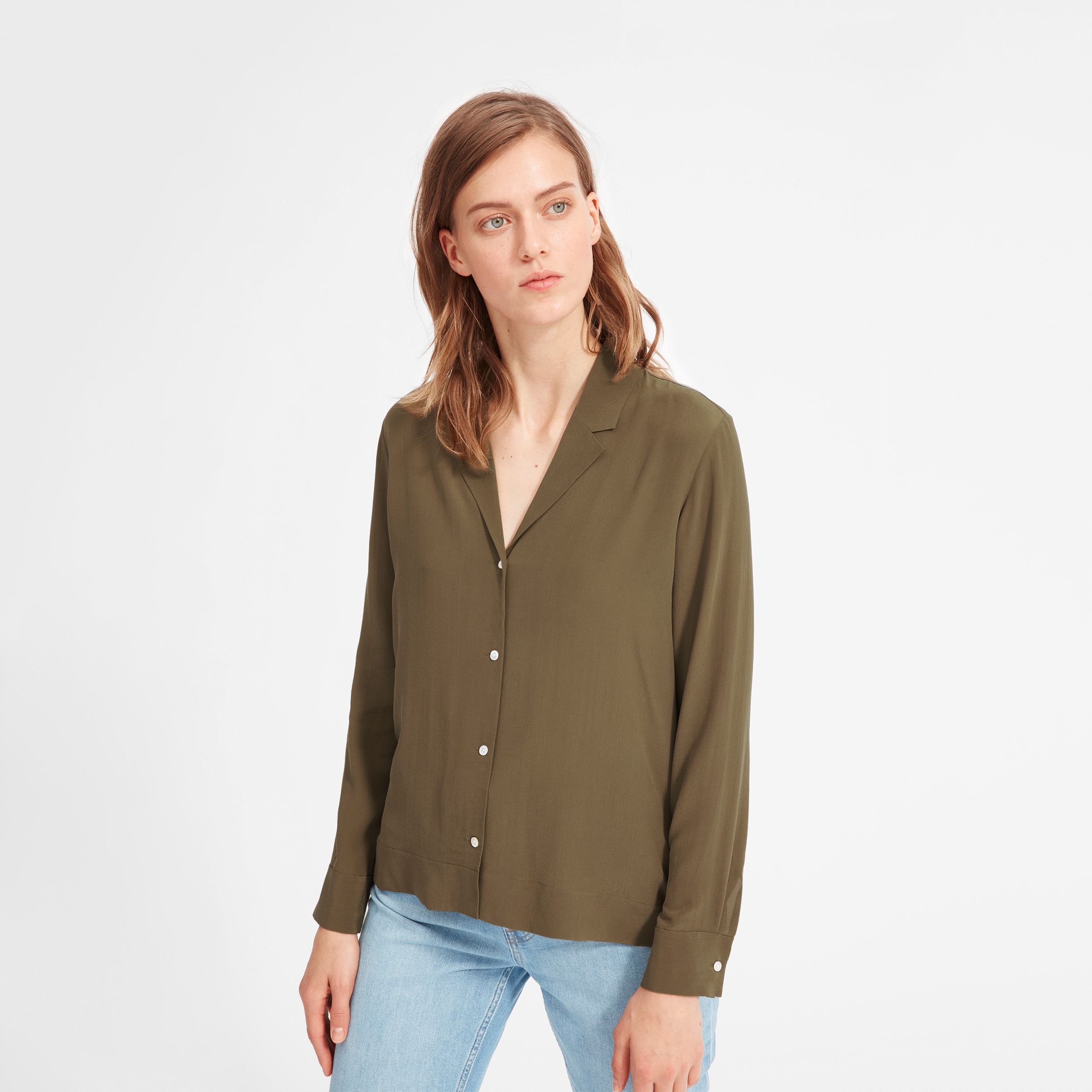 Everlane silk notch shirt Outlet