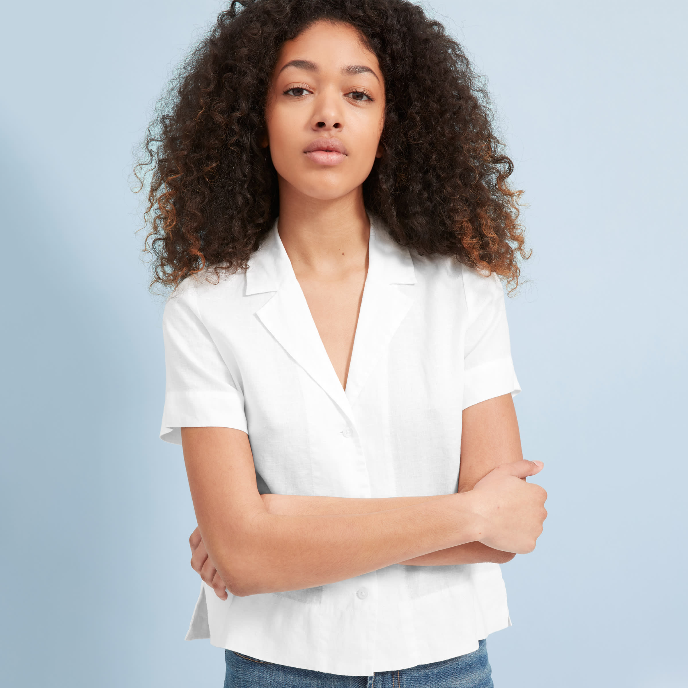 The Linen Short-Sleeve Notch Shirt 