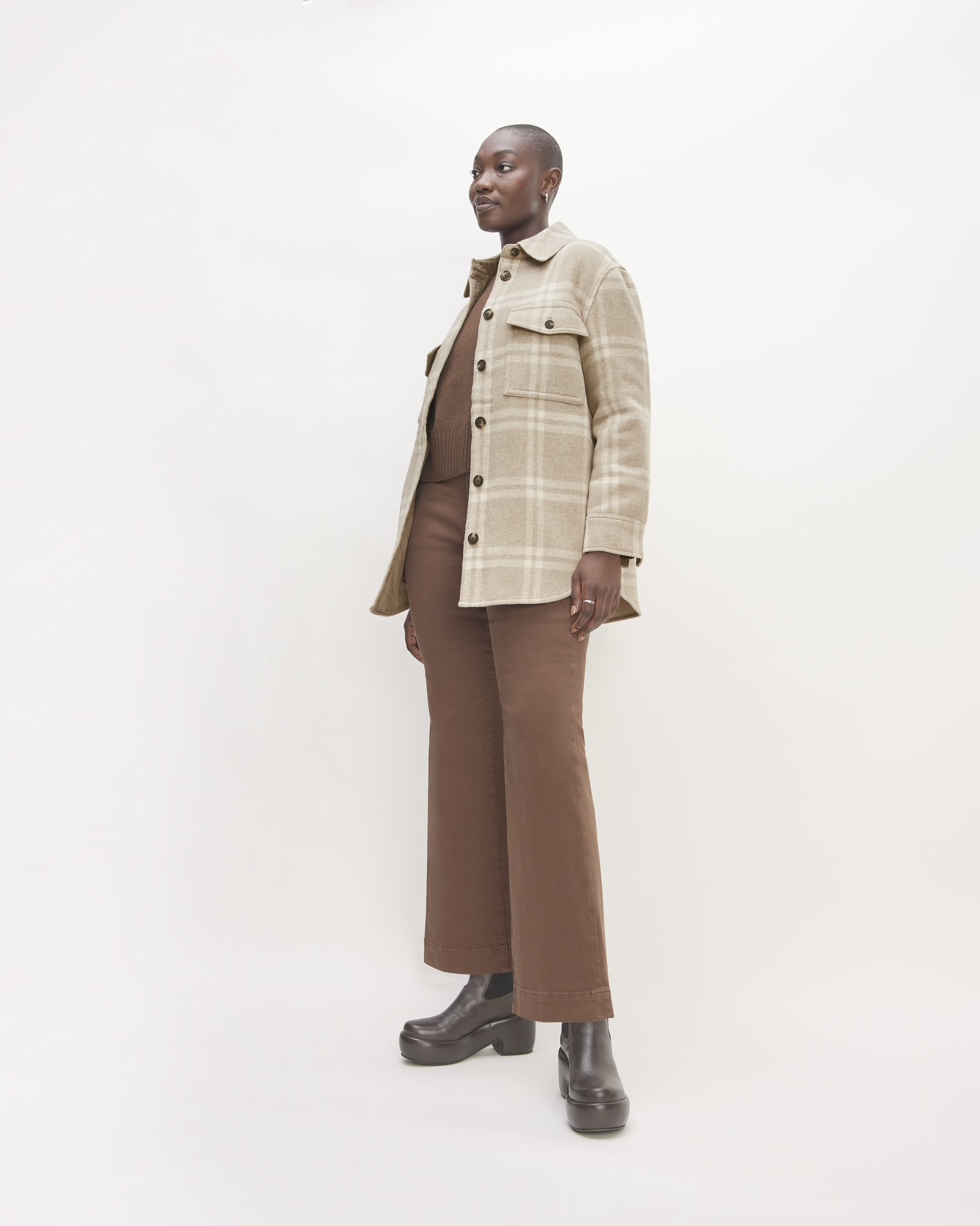 The Italian ReWool® Oversized Shirt Jacket Taupe / Cream – Everlane