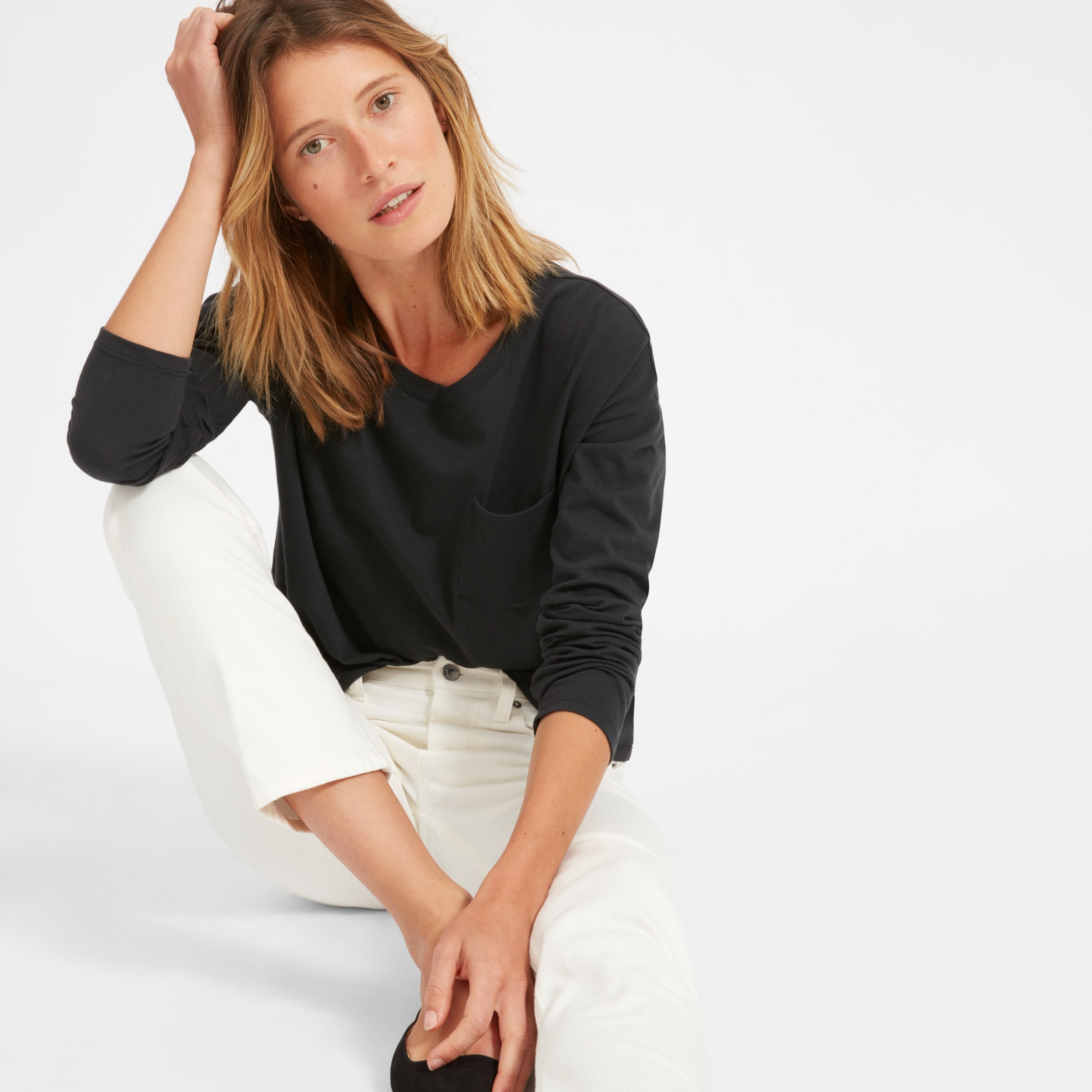 Pocket Tee Washed Black – Everlane