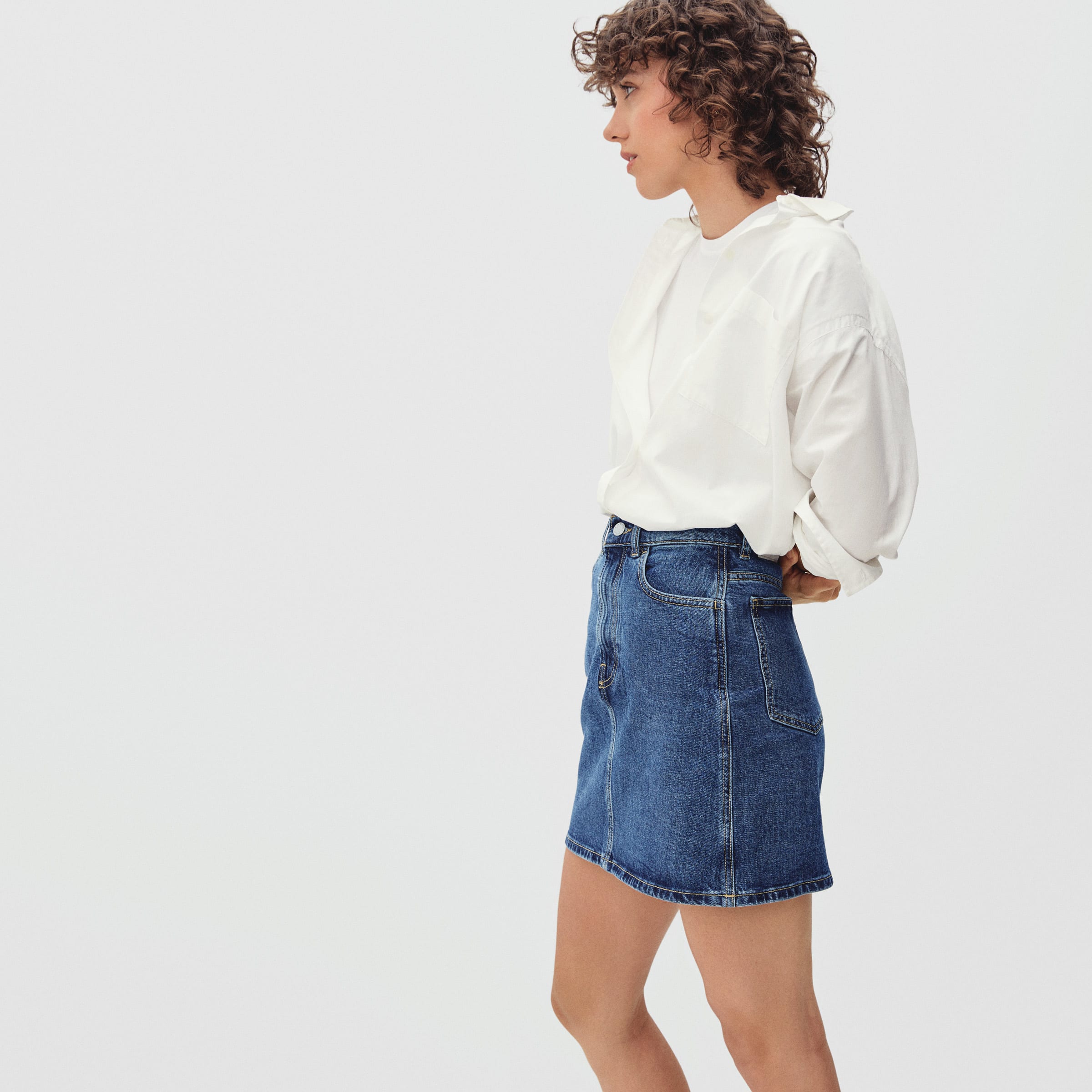 The Way-High Jean Skirt Washed Midnight 