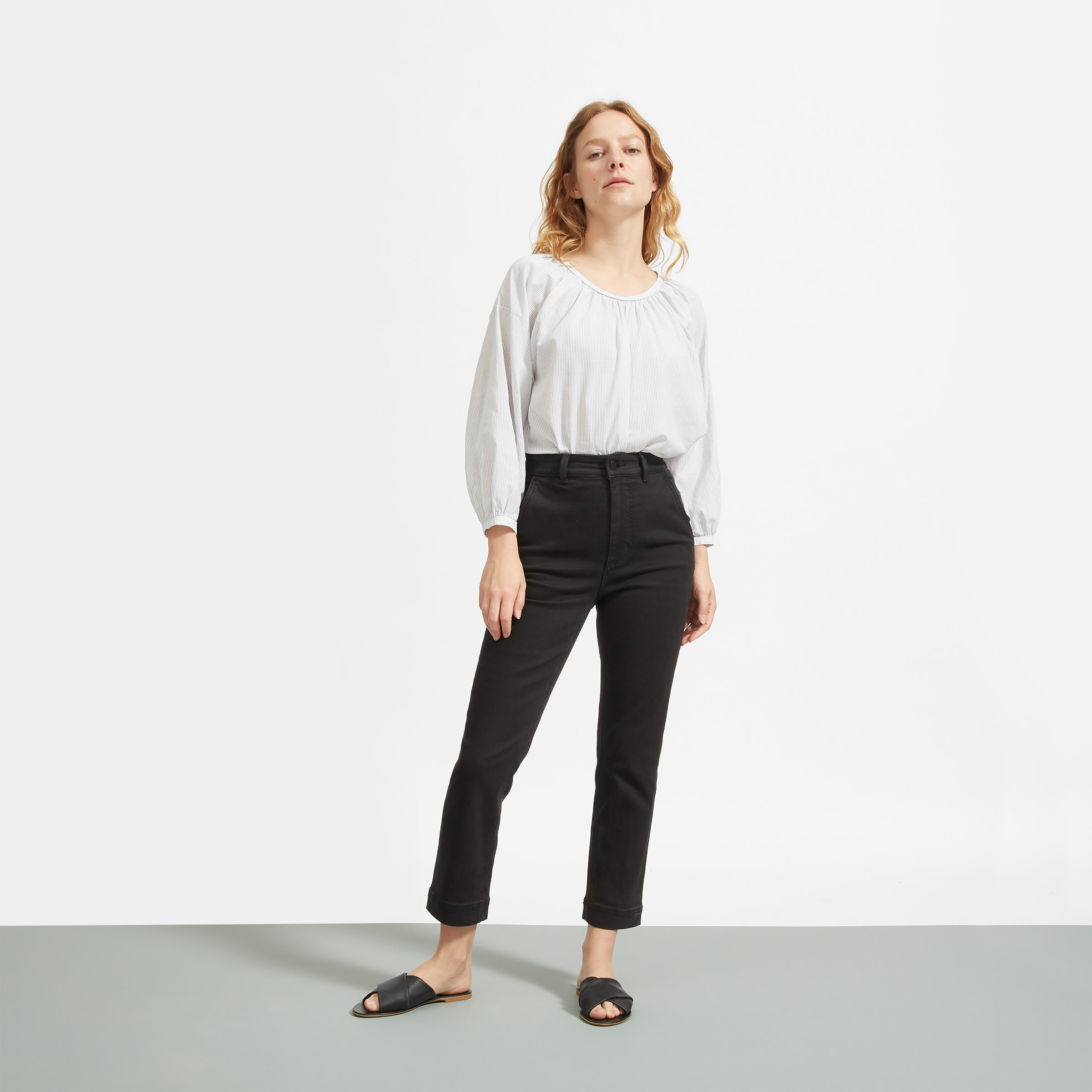 The Slim-Leg Crop Washed Black – Everlane