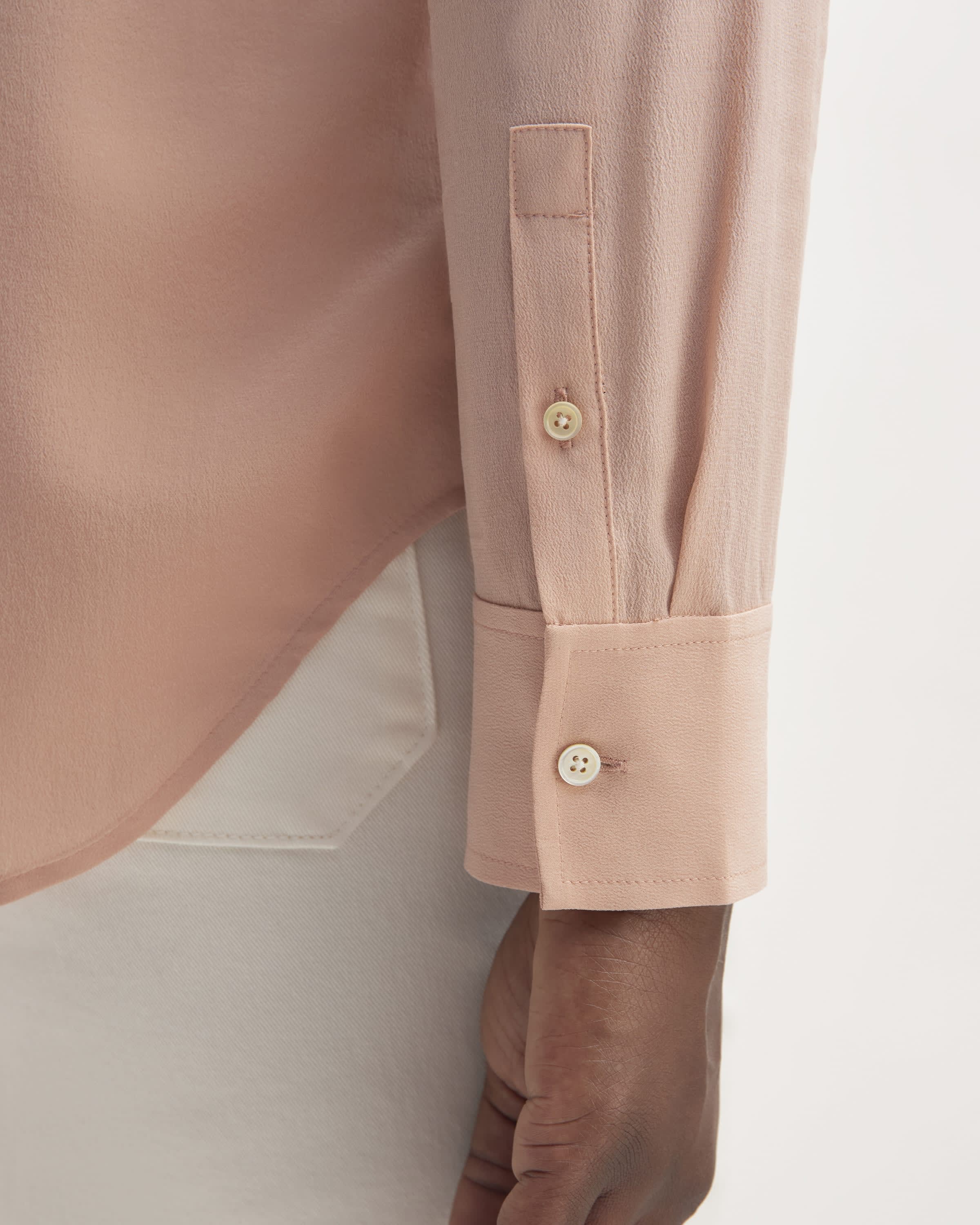 The Washable Clean Silk Relaxed Shirt Blush Pink – Everlane