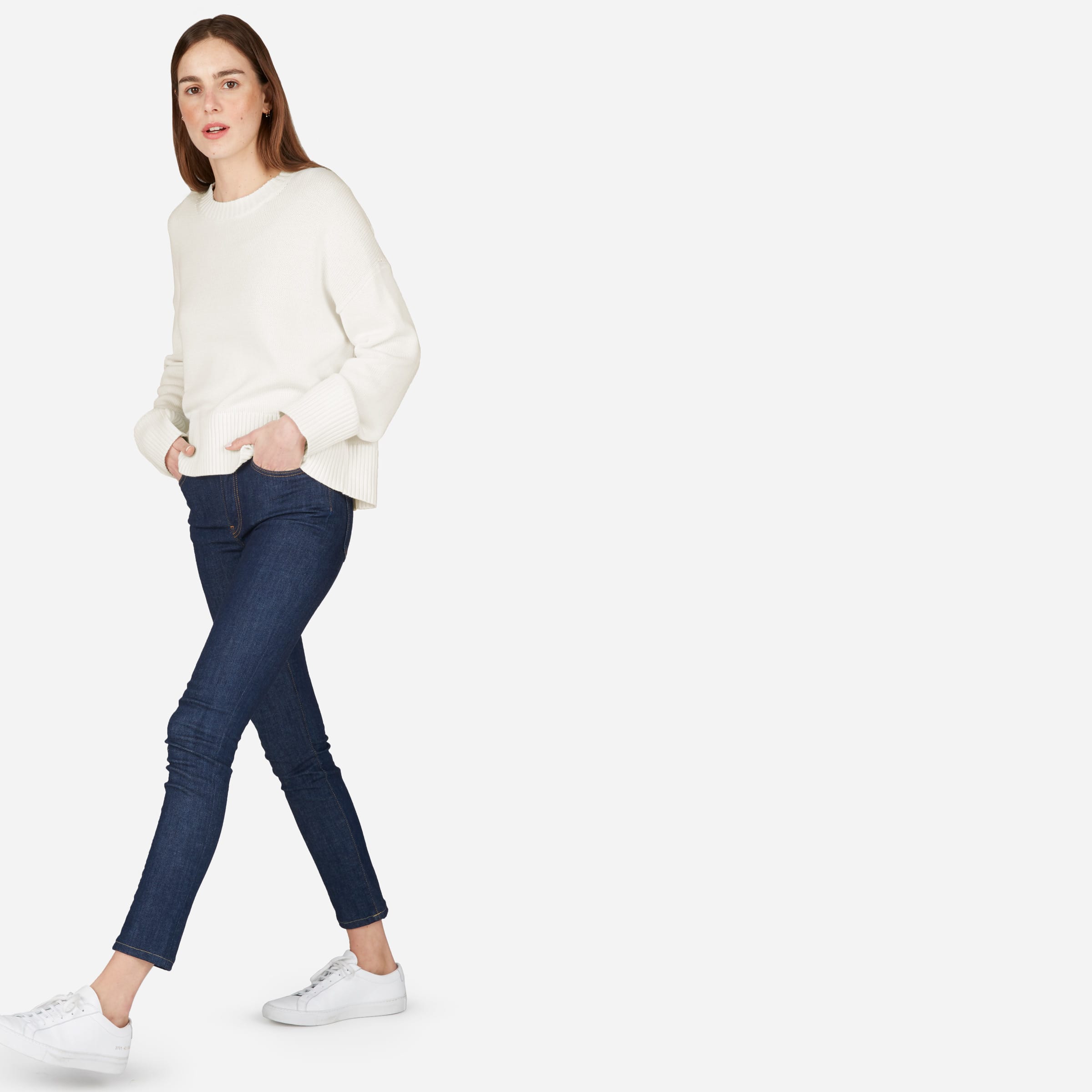 The Soft Cotton Square Crew Bone – Everlane