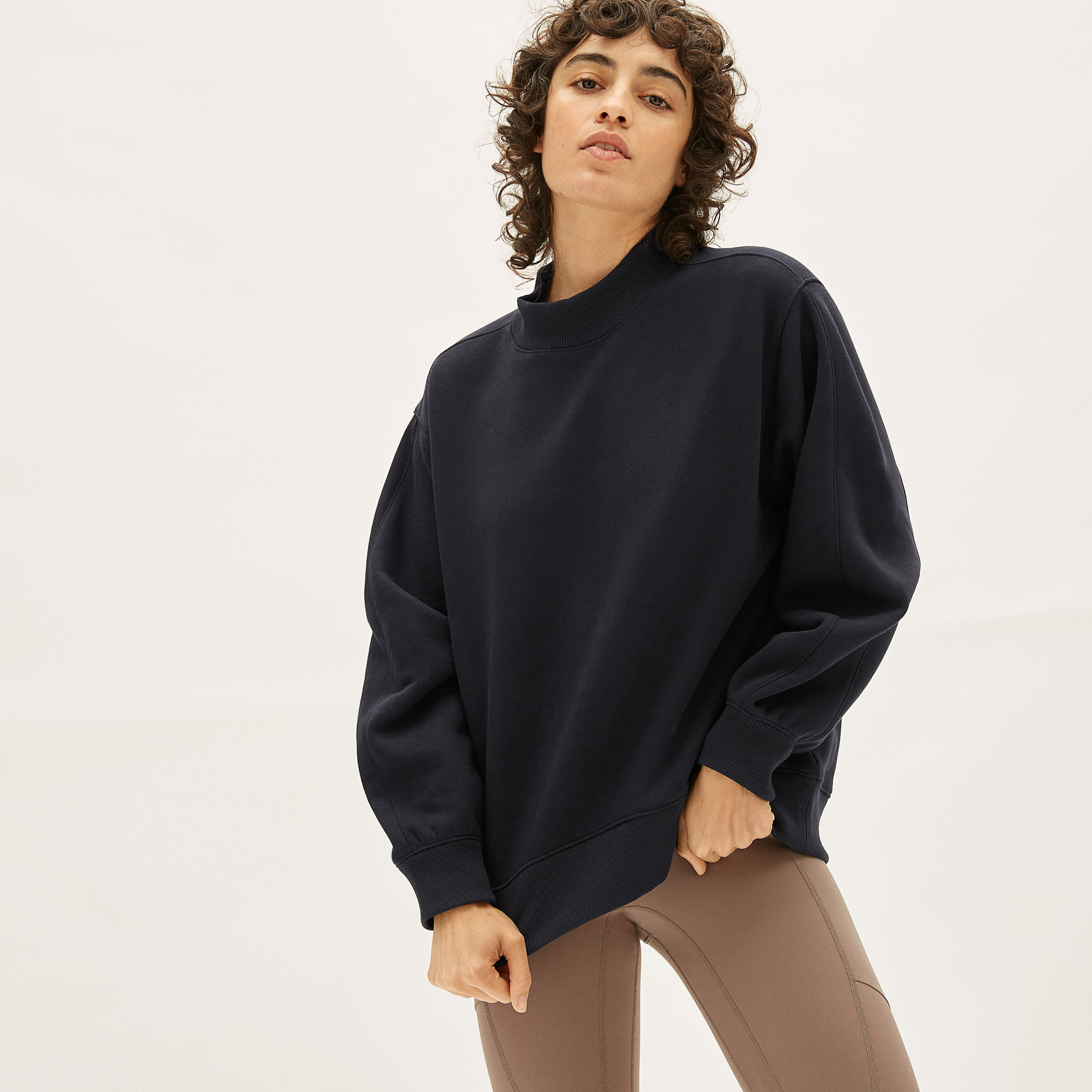 Black mock neck sweatshirt store