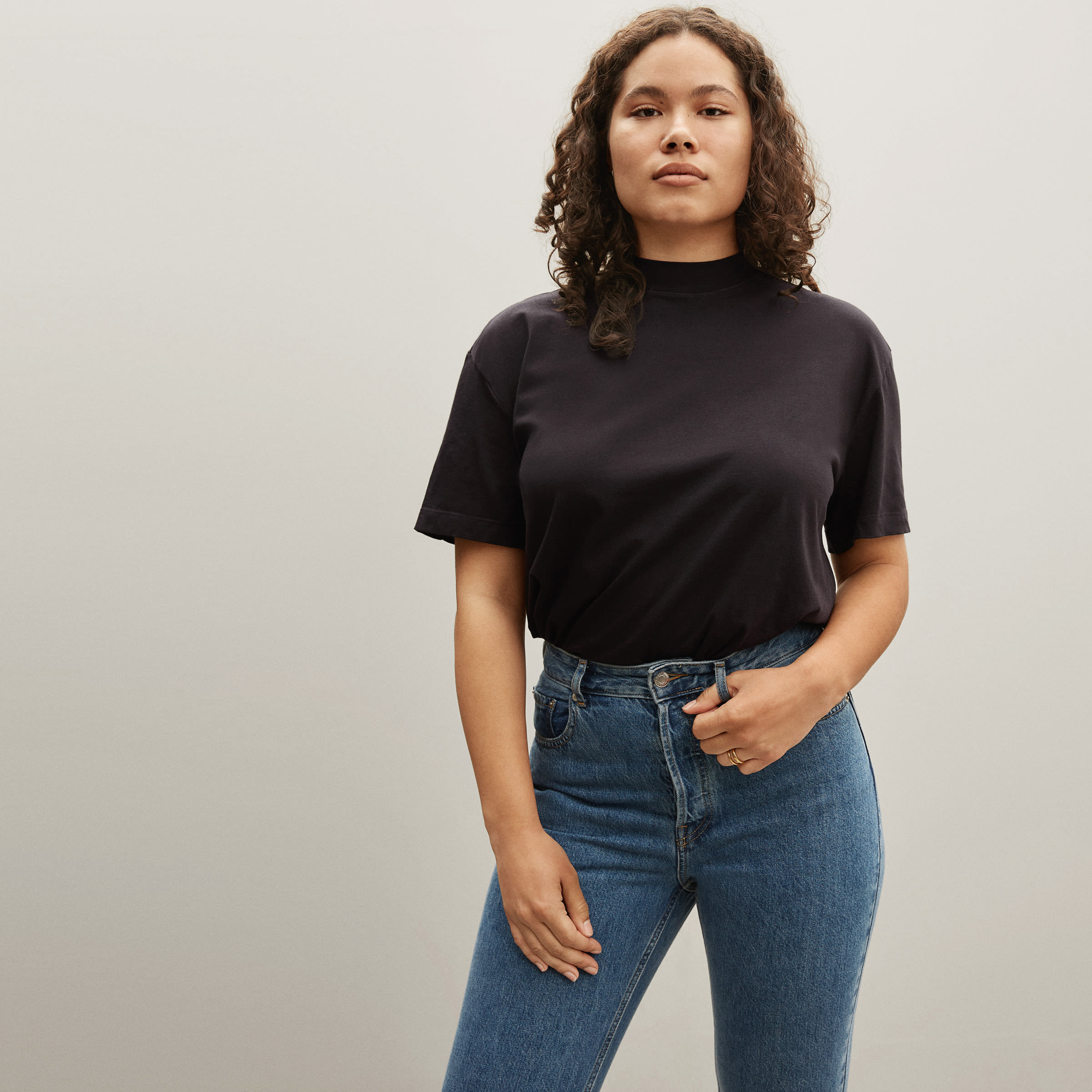 Everlane cotton outlet mockneck tee