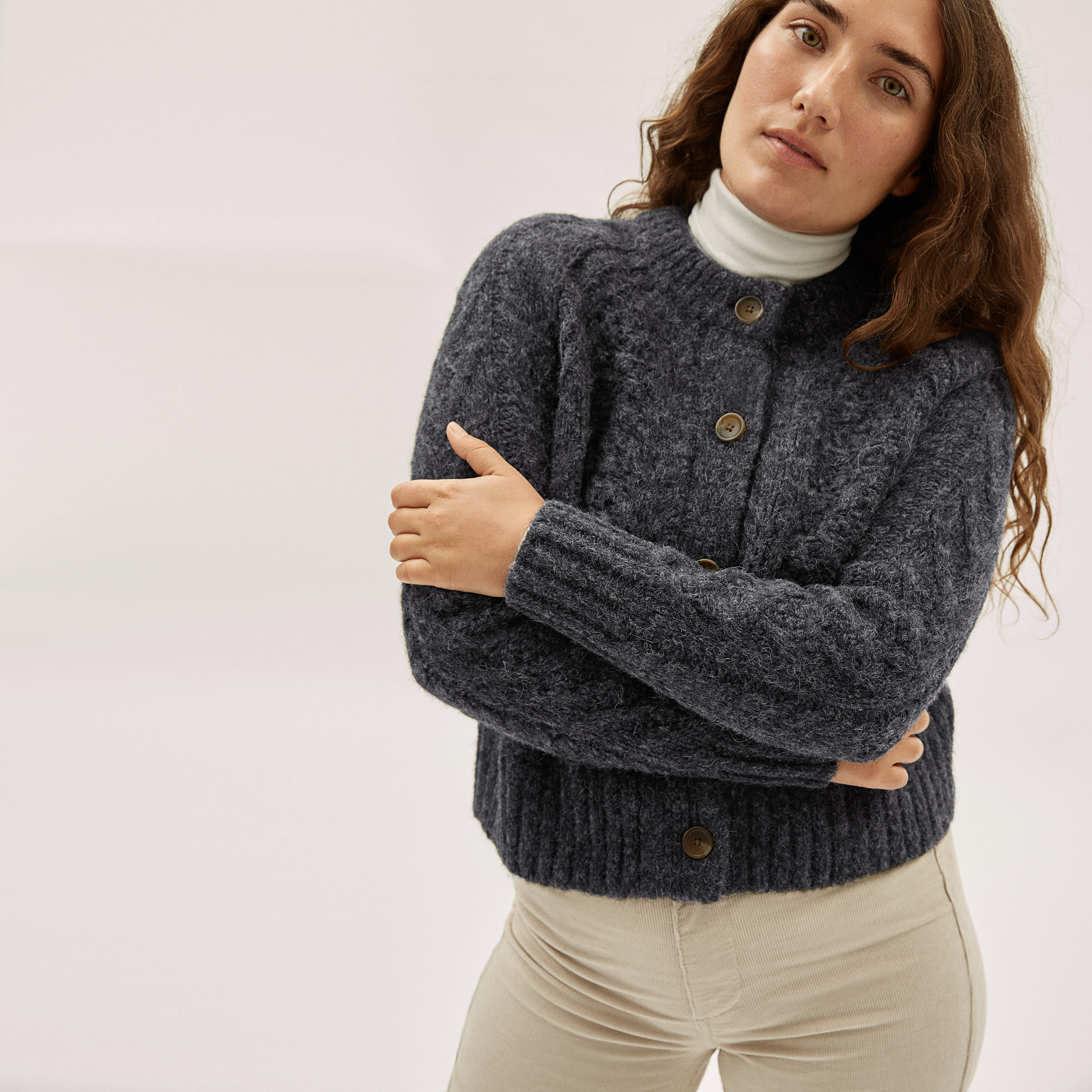 The Cloud Cable Cardigan Heathered 