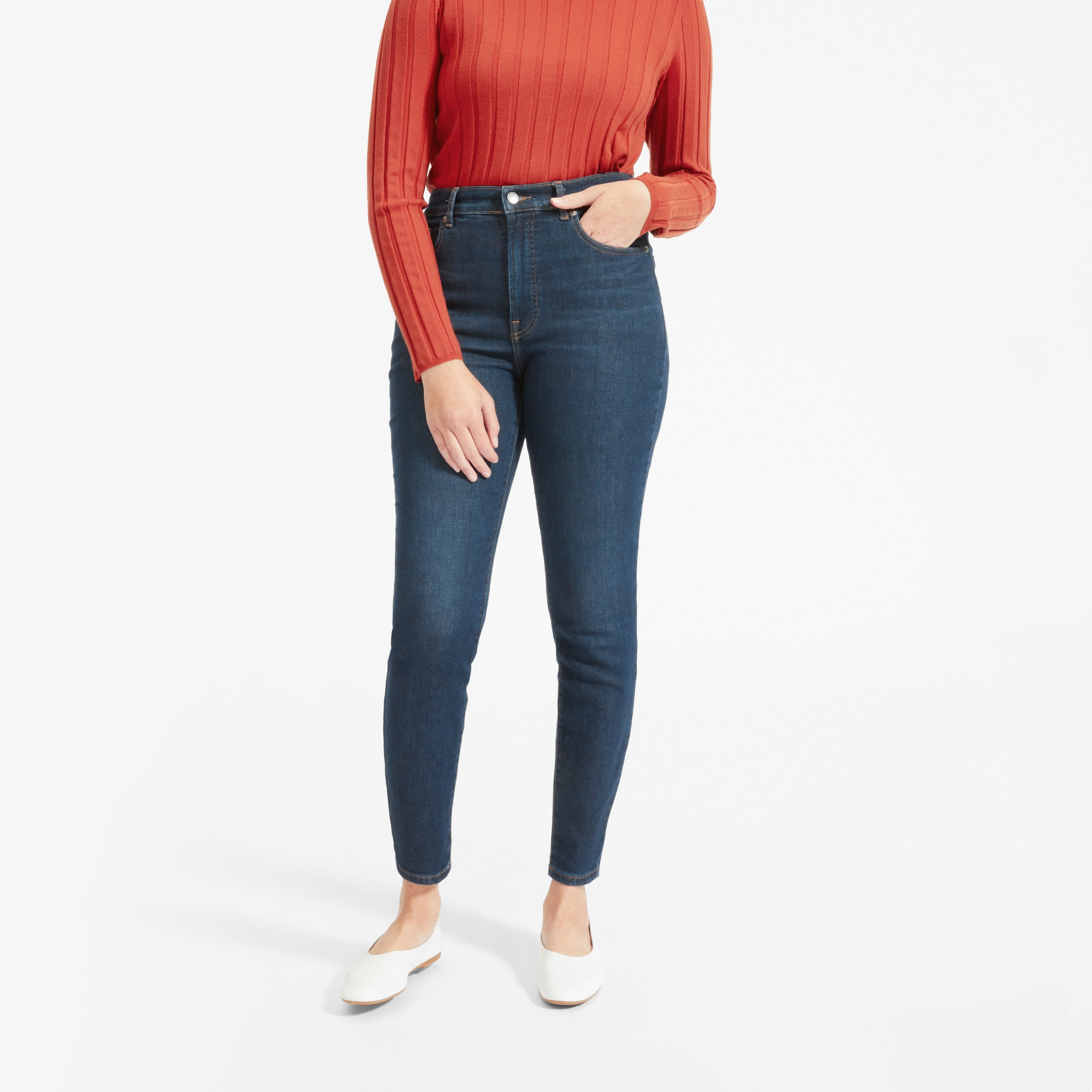 everlane high rise slim straight