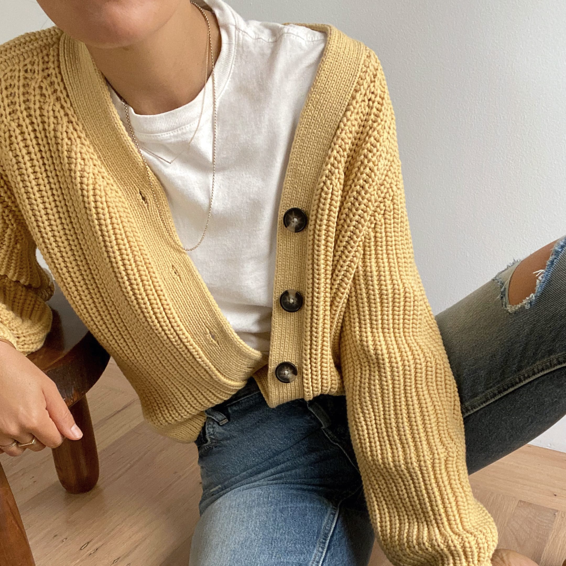 everlane texture cotton cardigan