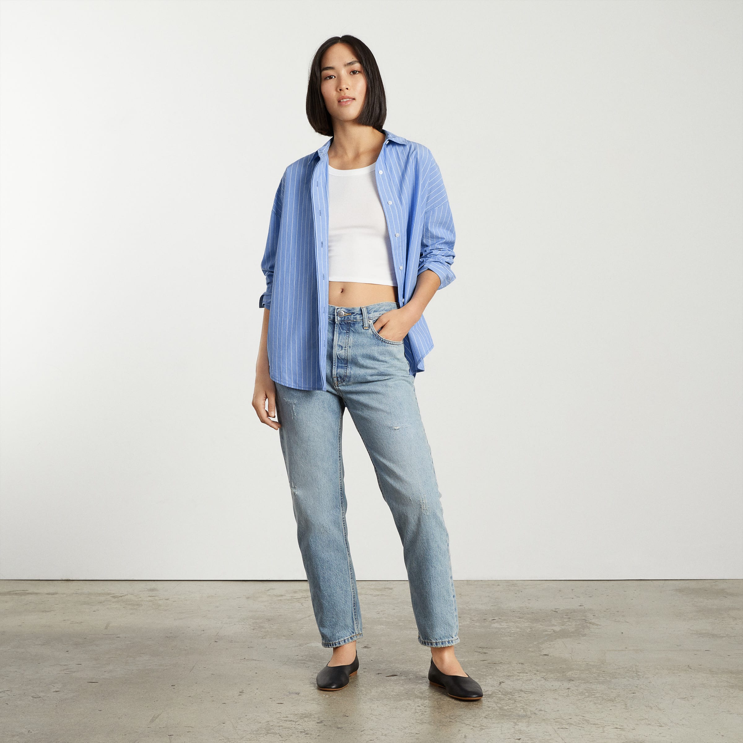 The Oversized Poplin Shirt Black – Everlane