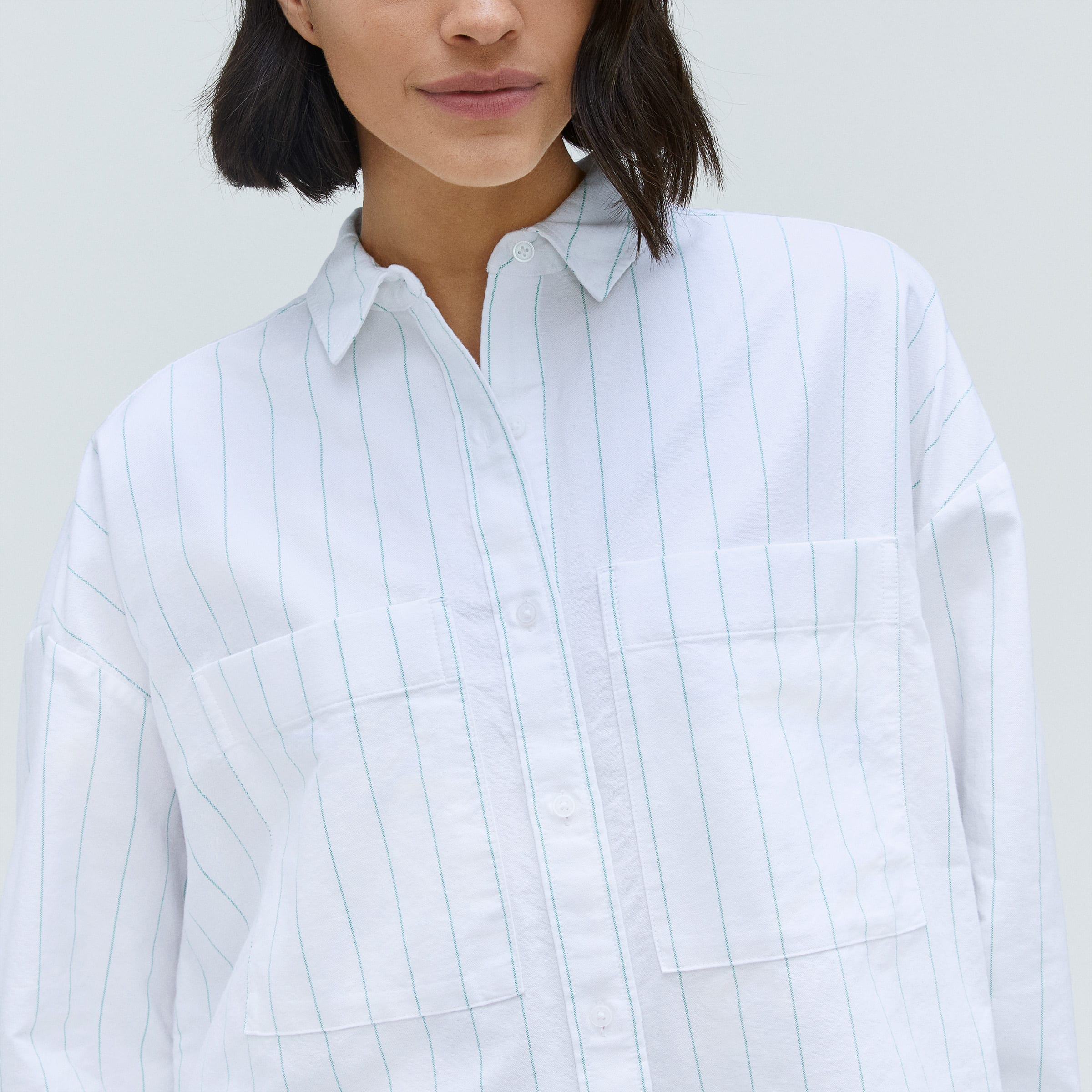 The Boxy Oxford White – Everlane