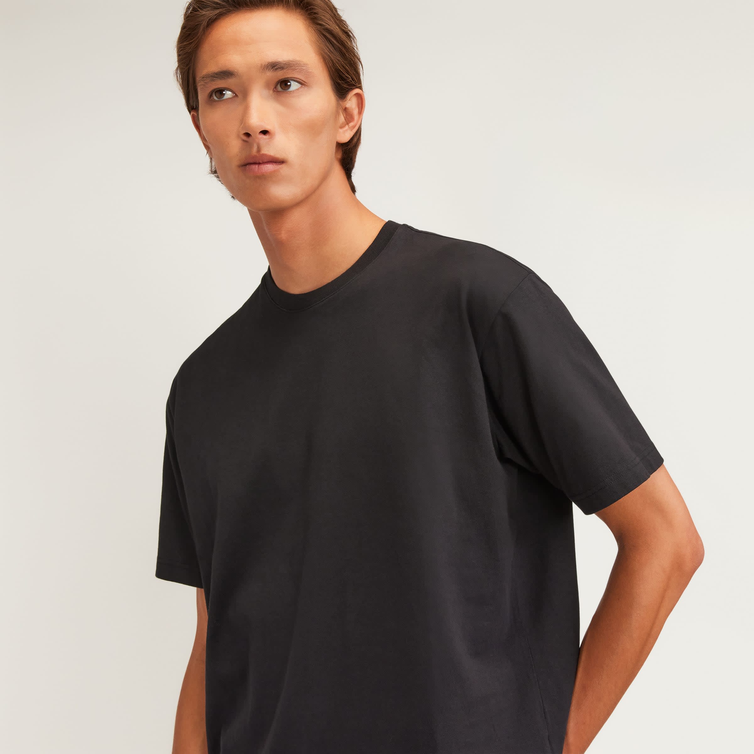 Everlane Men's Premium-Weight Crew Neck | Uniform T-Shirt in Black, Size Medium