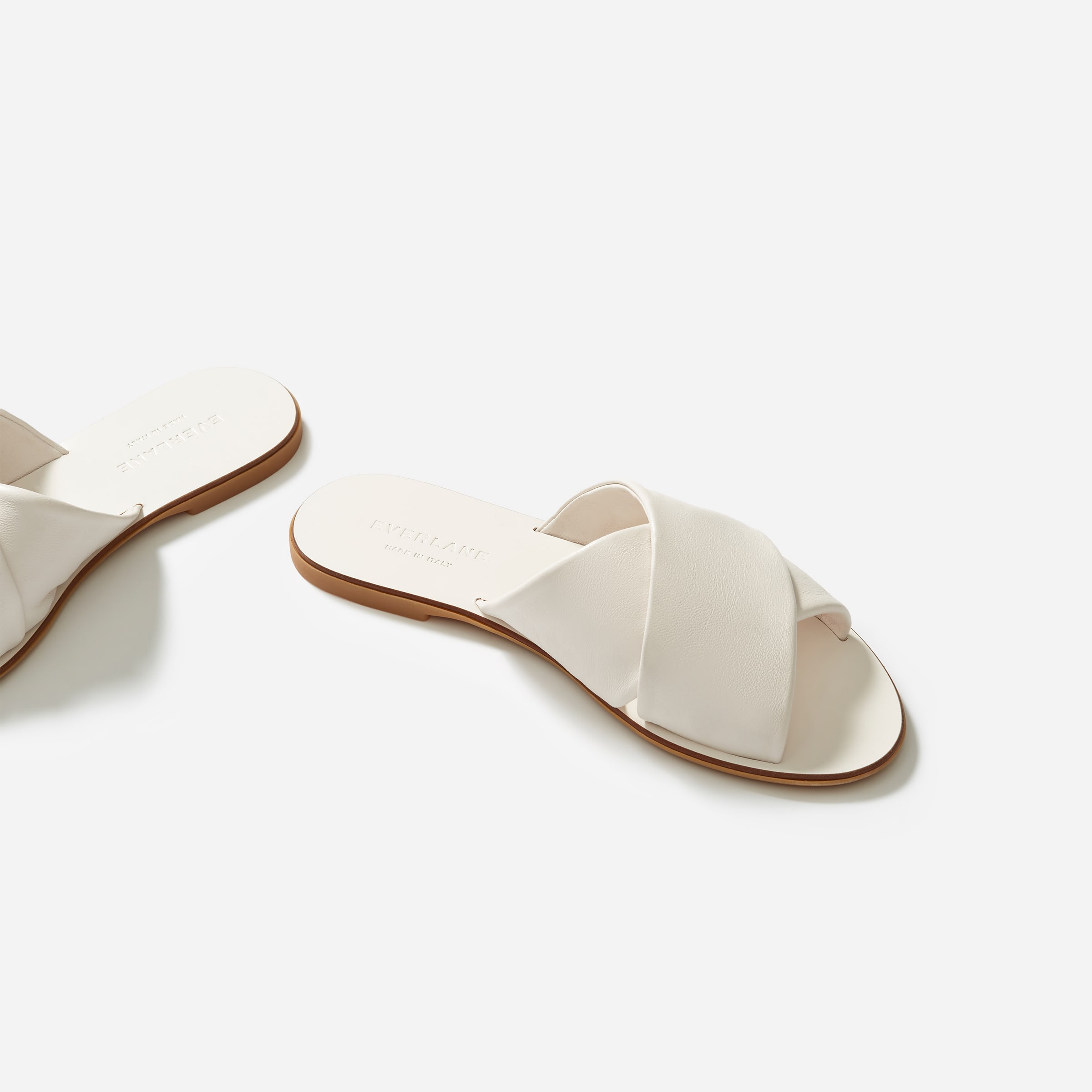 The Leather Crossover Sandal White –