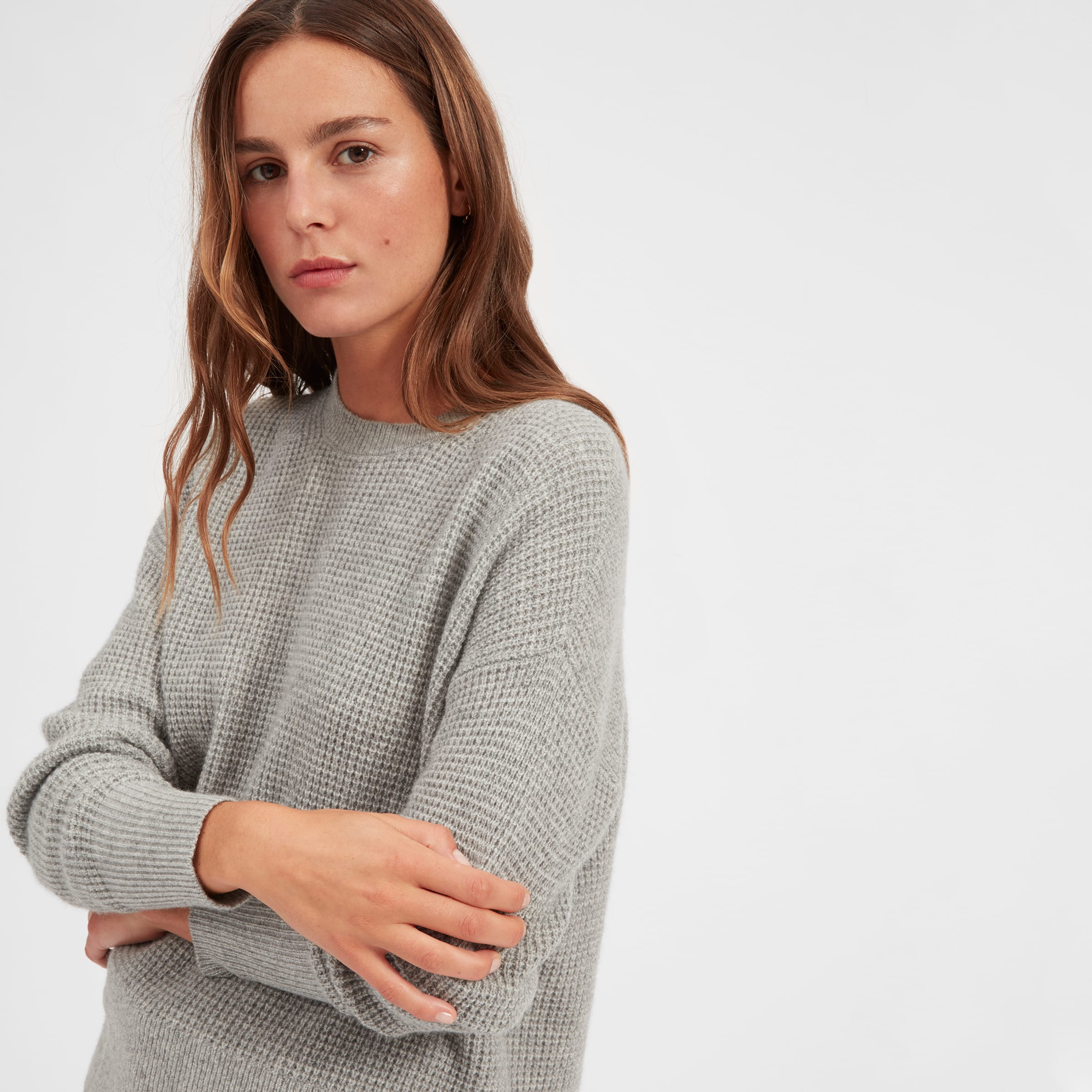 Waffle knit cashmere sweater clearance