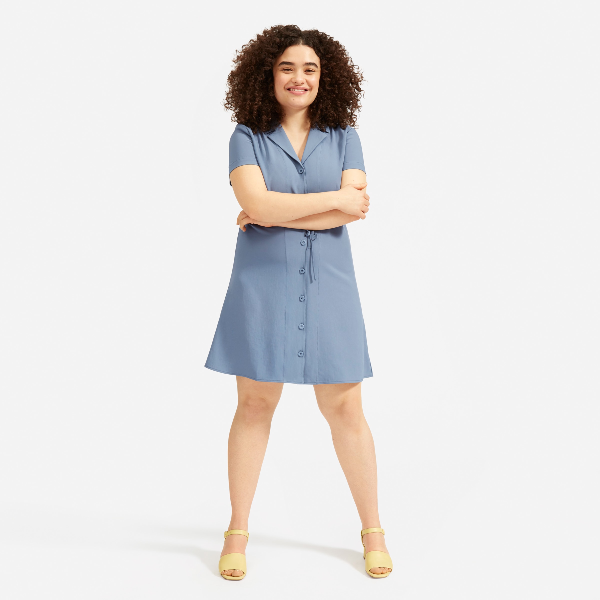 The japanese goweave notch shirtdress
