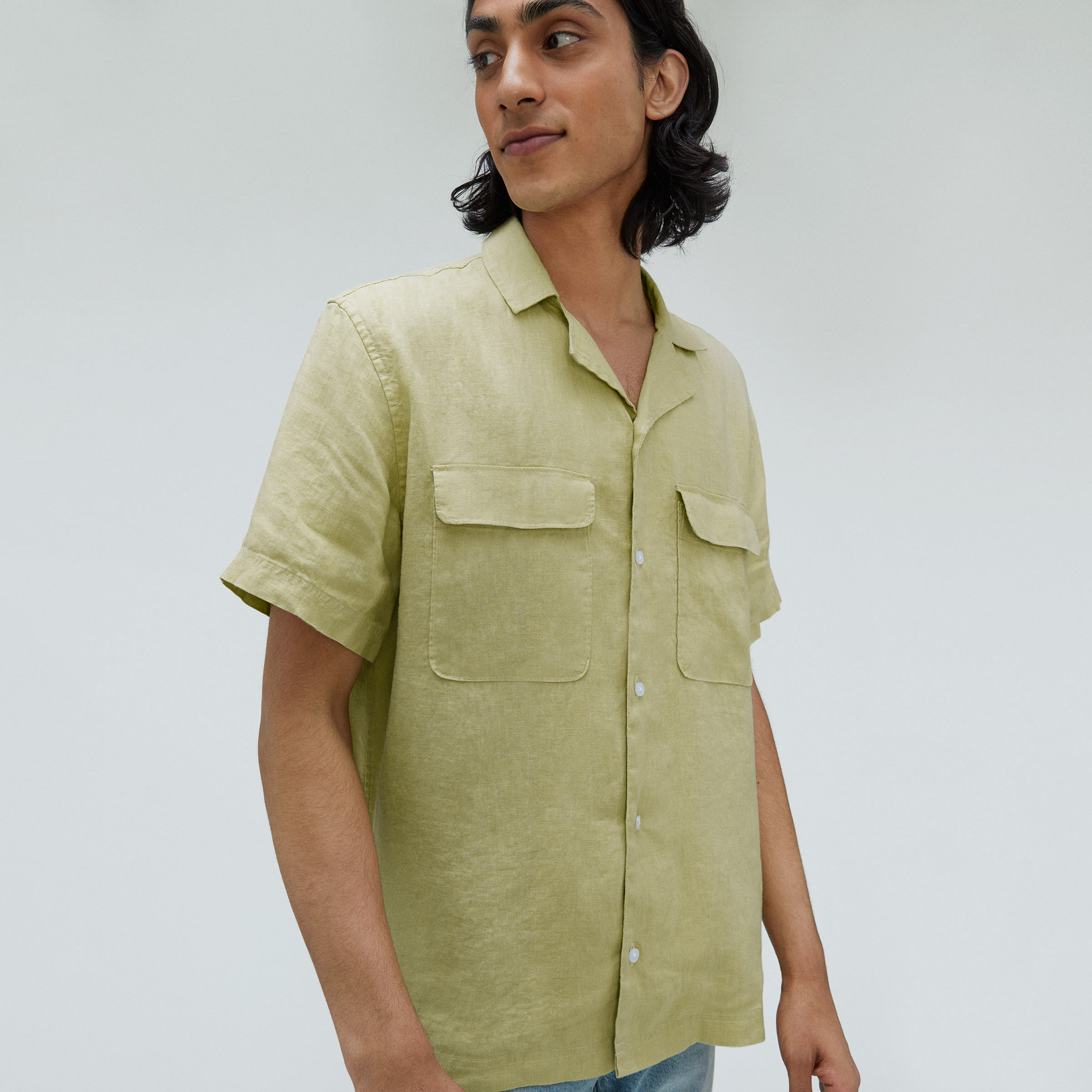 The Linen Camp Shirt Leek – Everlane
