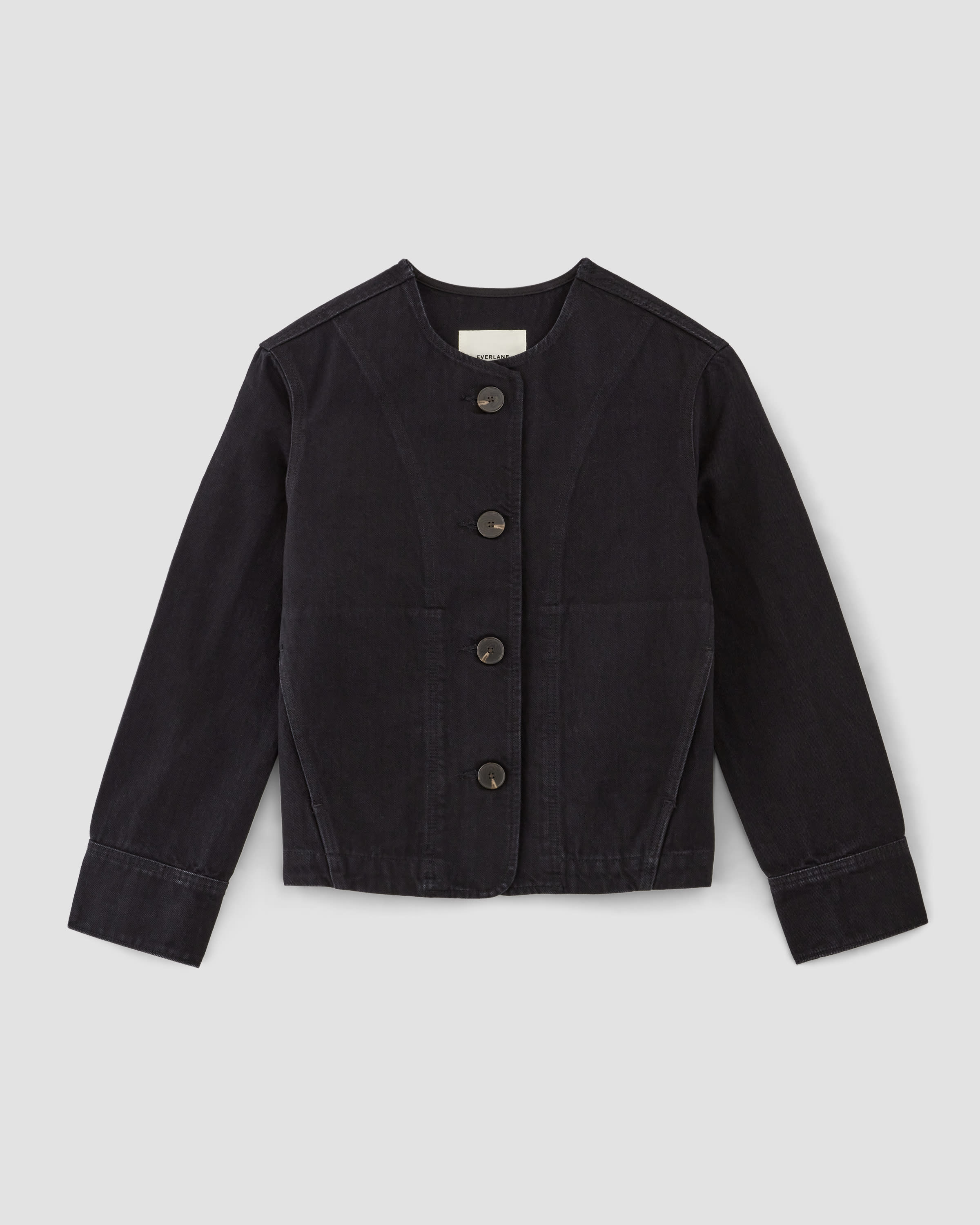 Everlane black denim jacket store