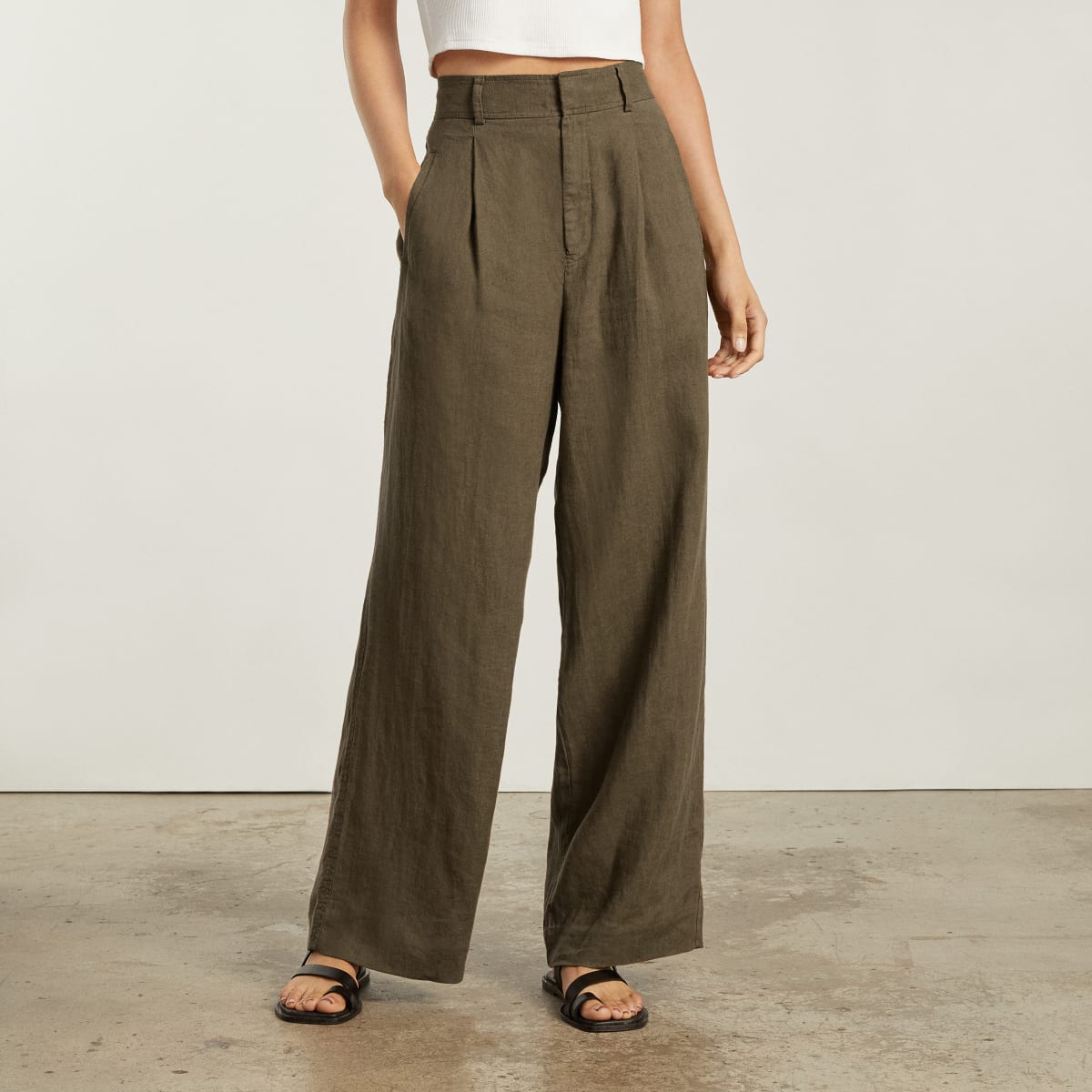 Everlane The Linen Way-High Drape Pant