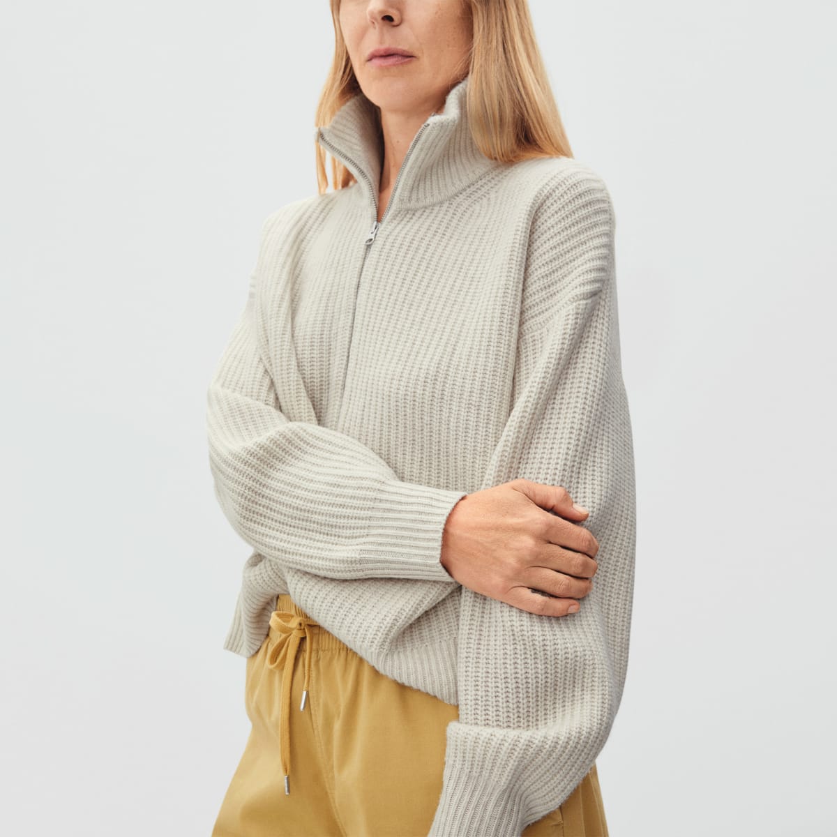 Everlane The Felted Merino Half-Zip Sweater