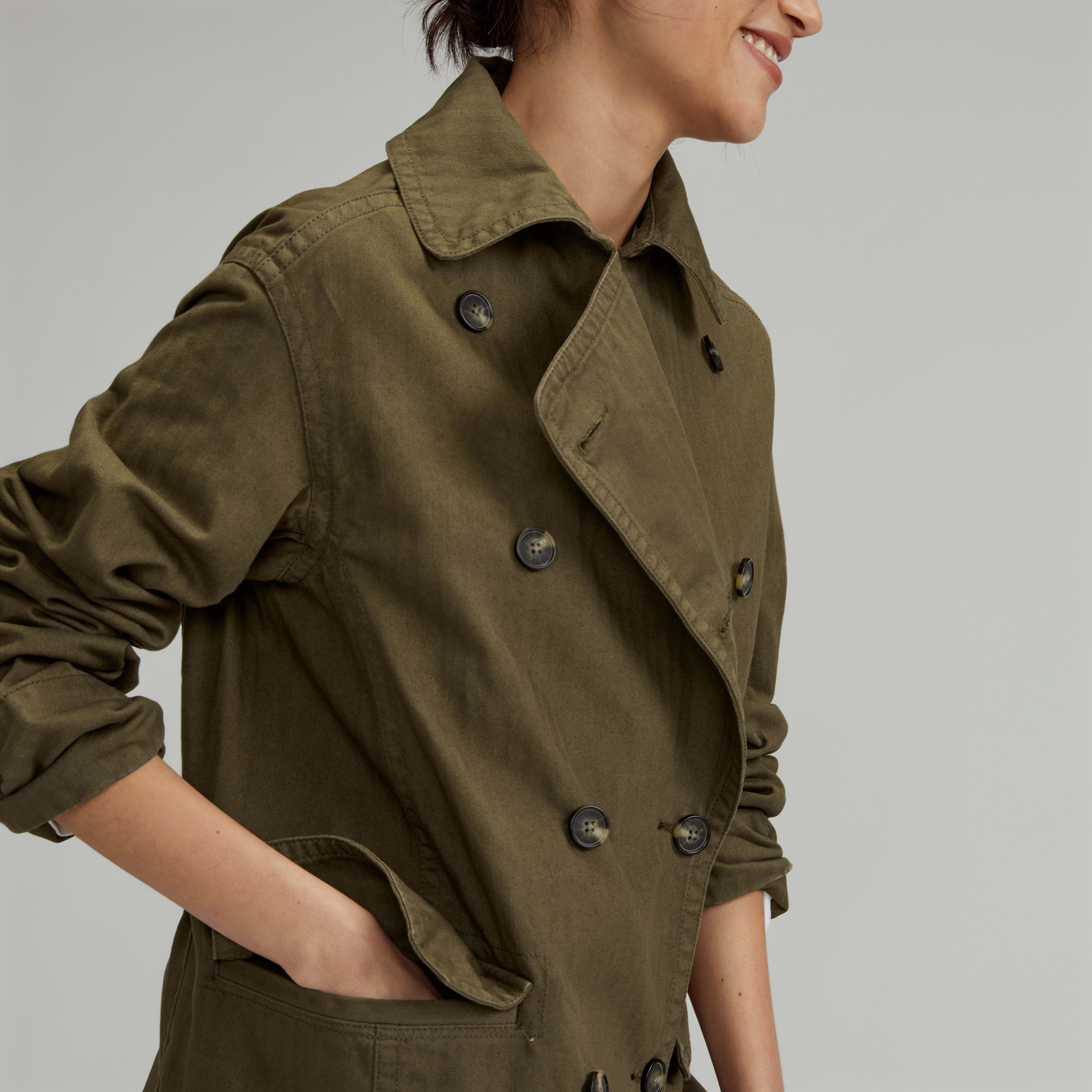 The Organic Cotton Herringbone Jacket Beech Everlane