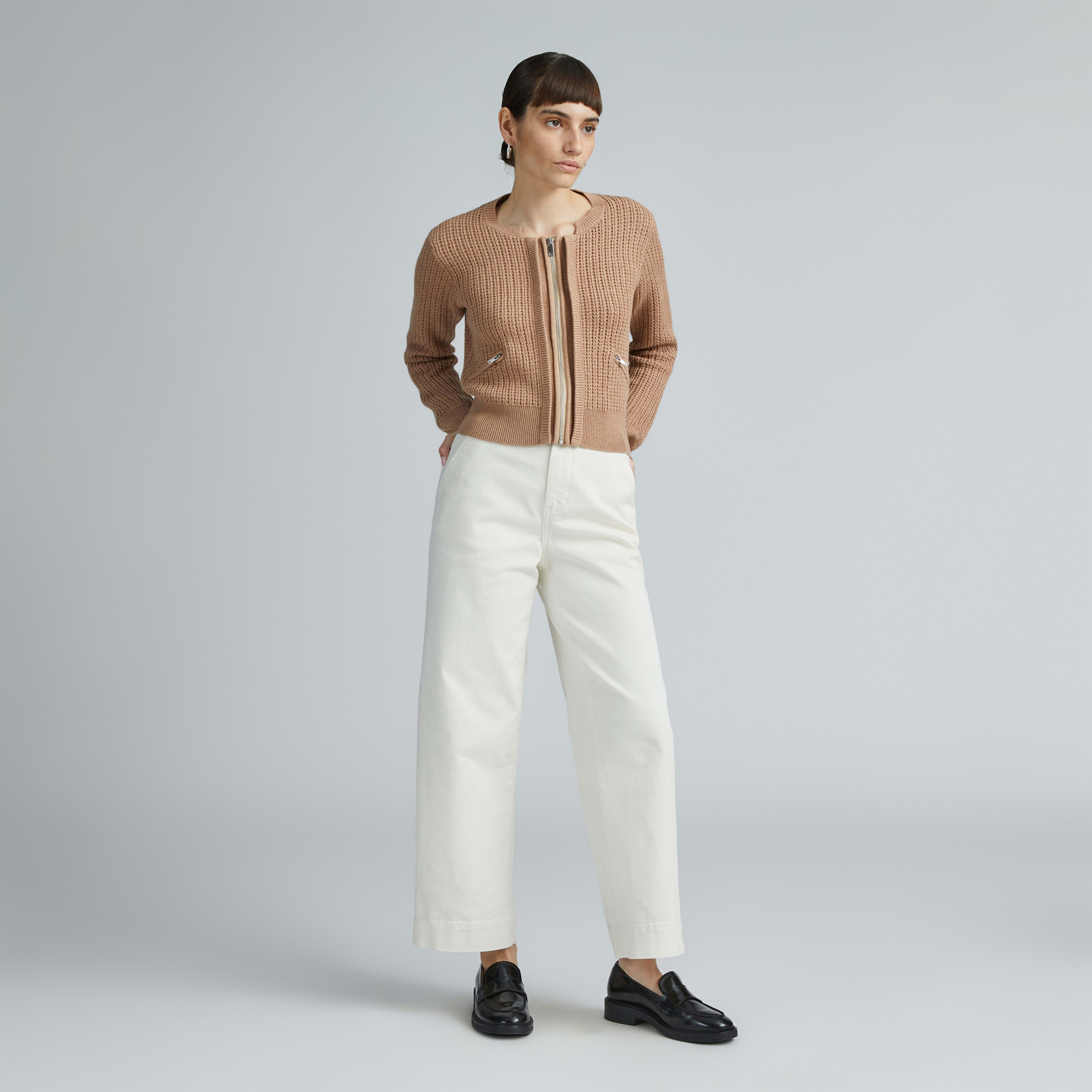 The Cropped Cotton-Merino Bomber Chestnut – Everlane