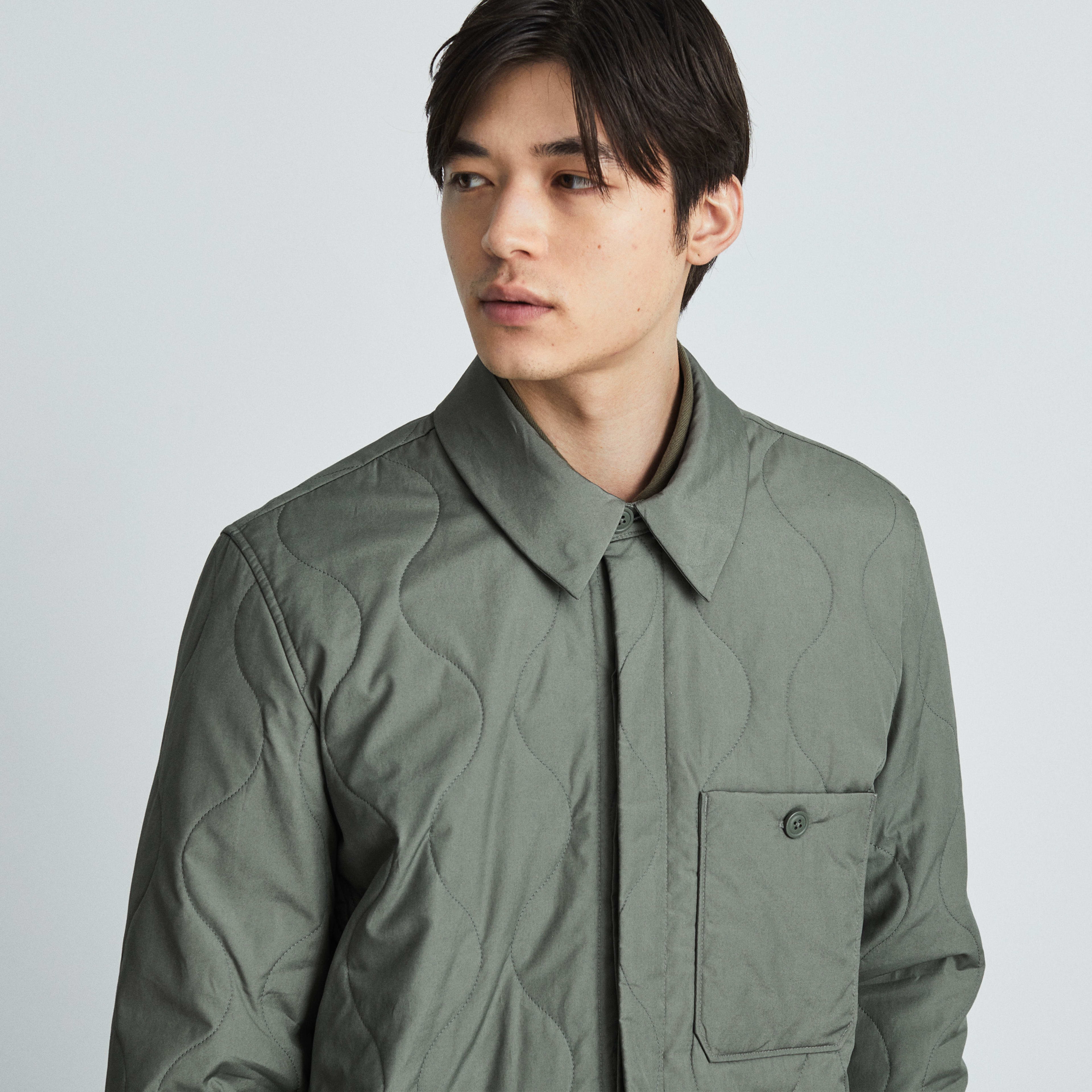 The ReNew Quilted Liner Jacket Dark Sage Everlane
