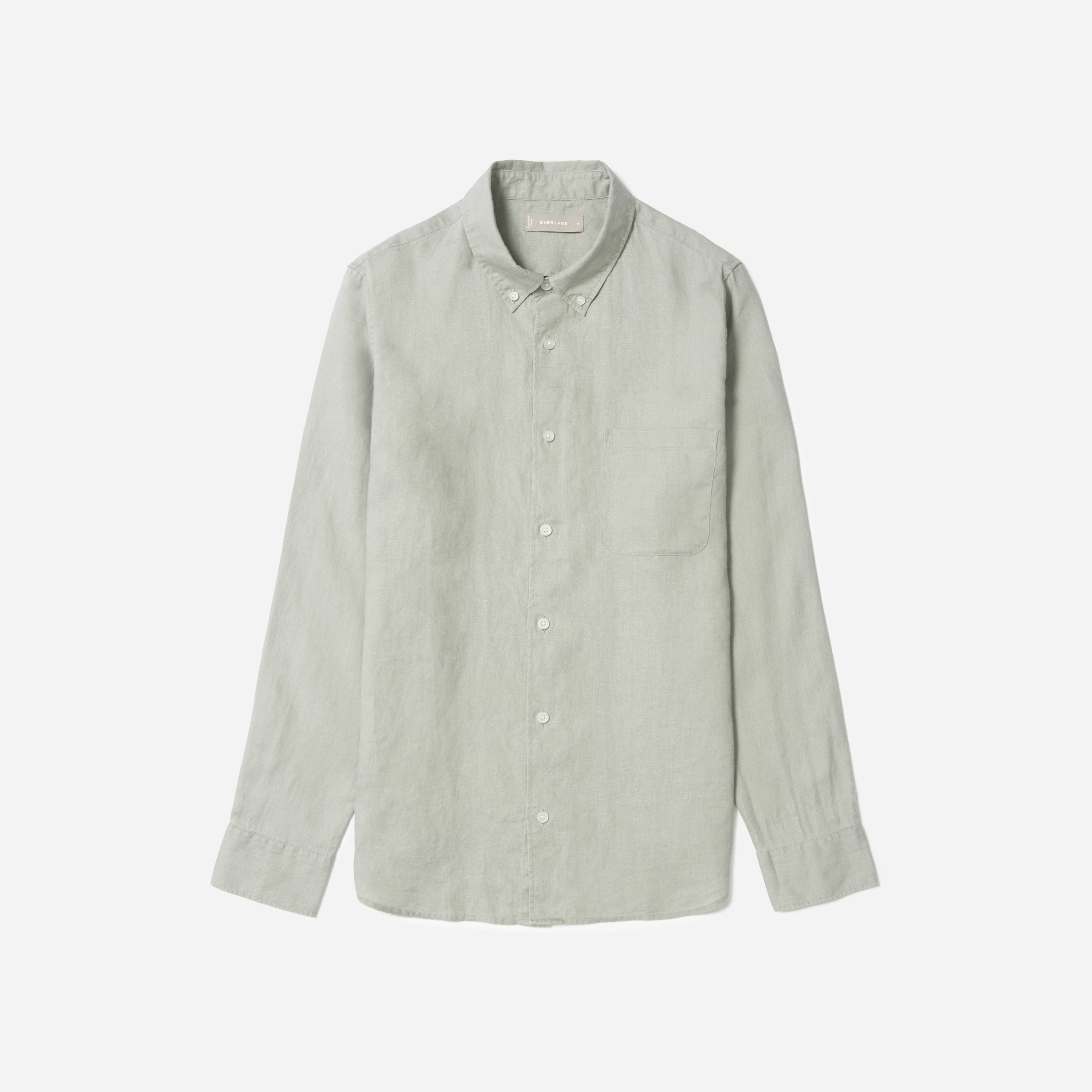 The Linen Standard Fit Shirt Light Sage – Everlane