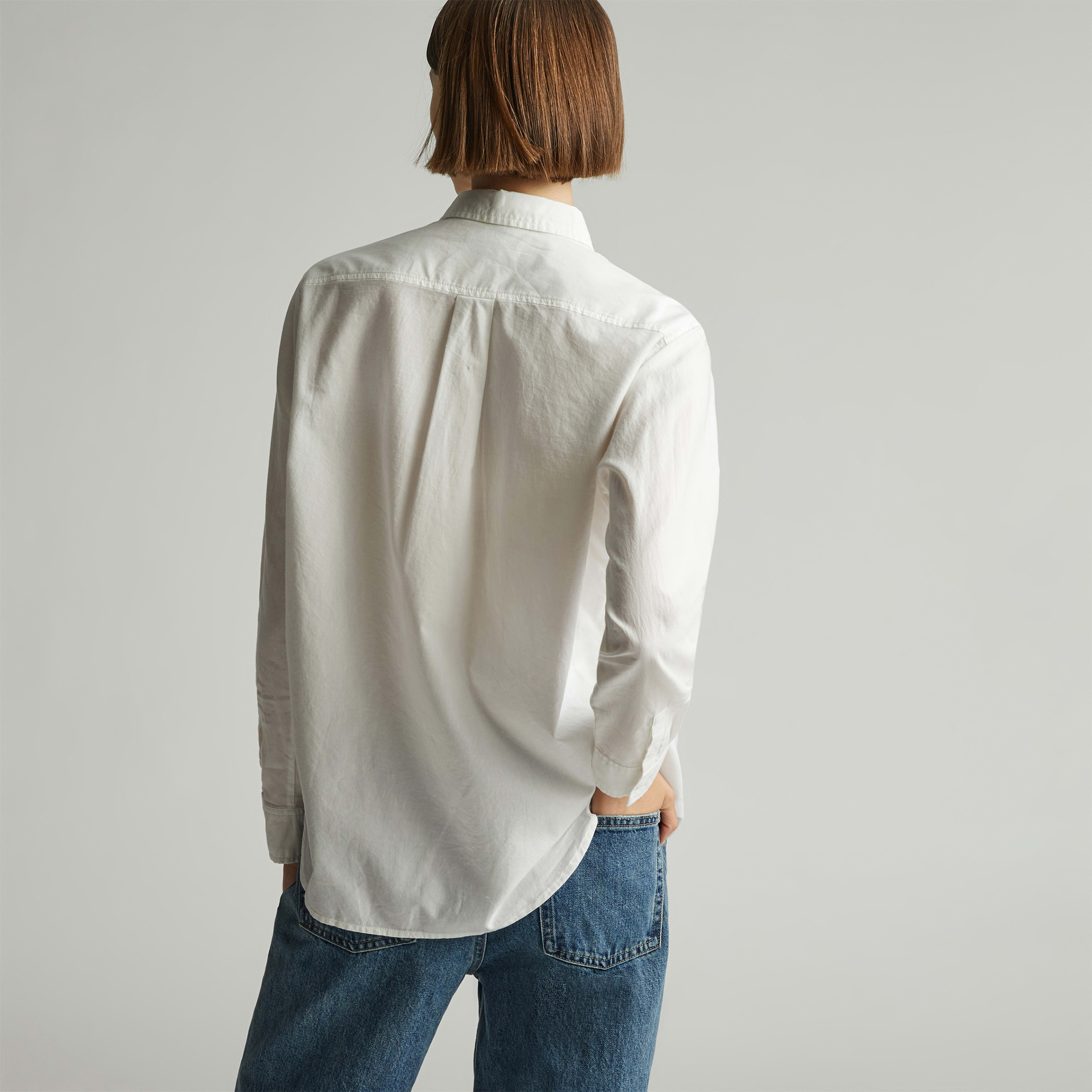 Relaxed white cotton shirt set