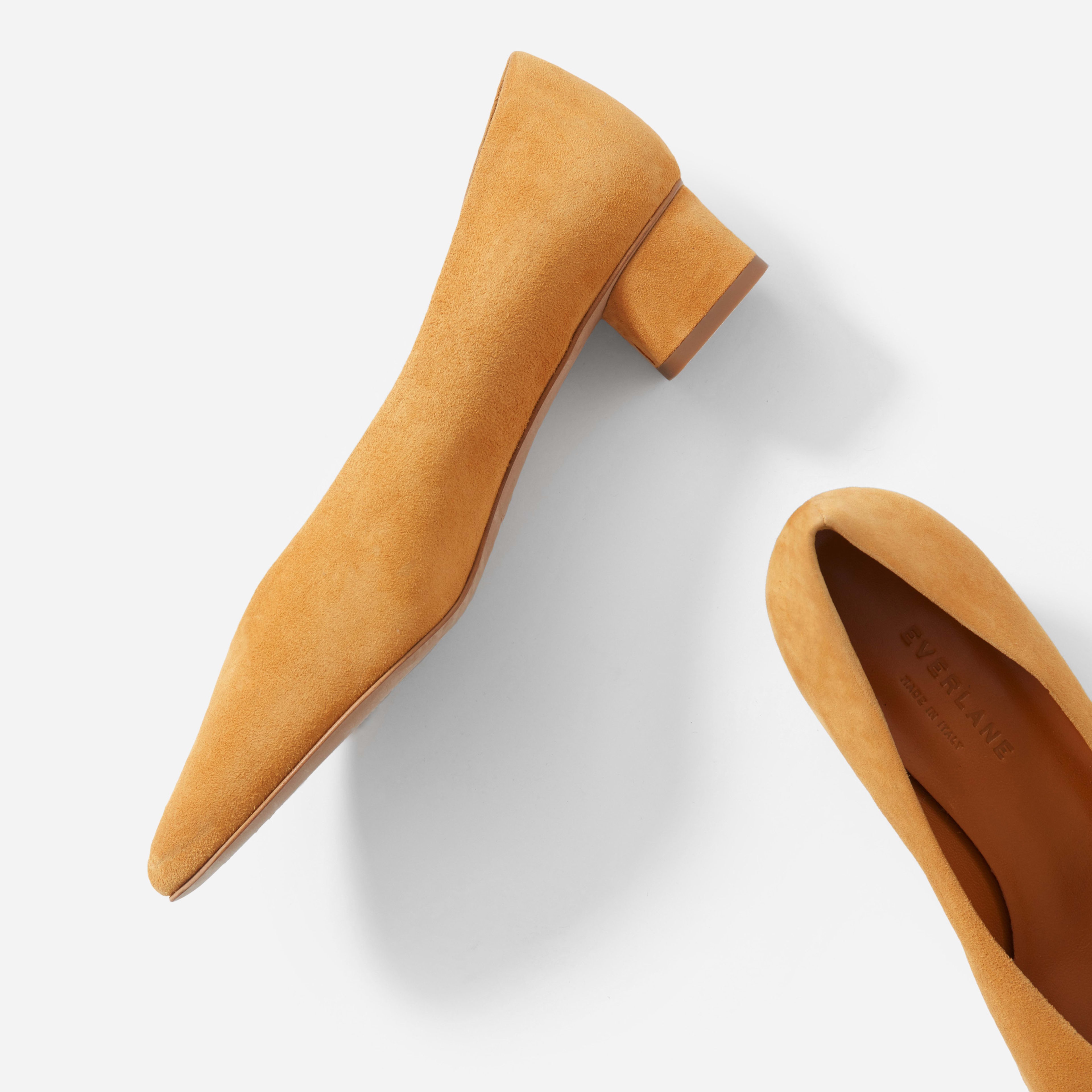 The V Heel Mustard Suede Everlane
