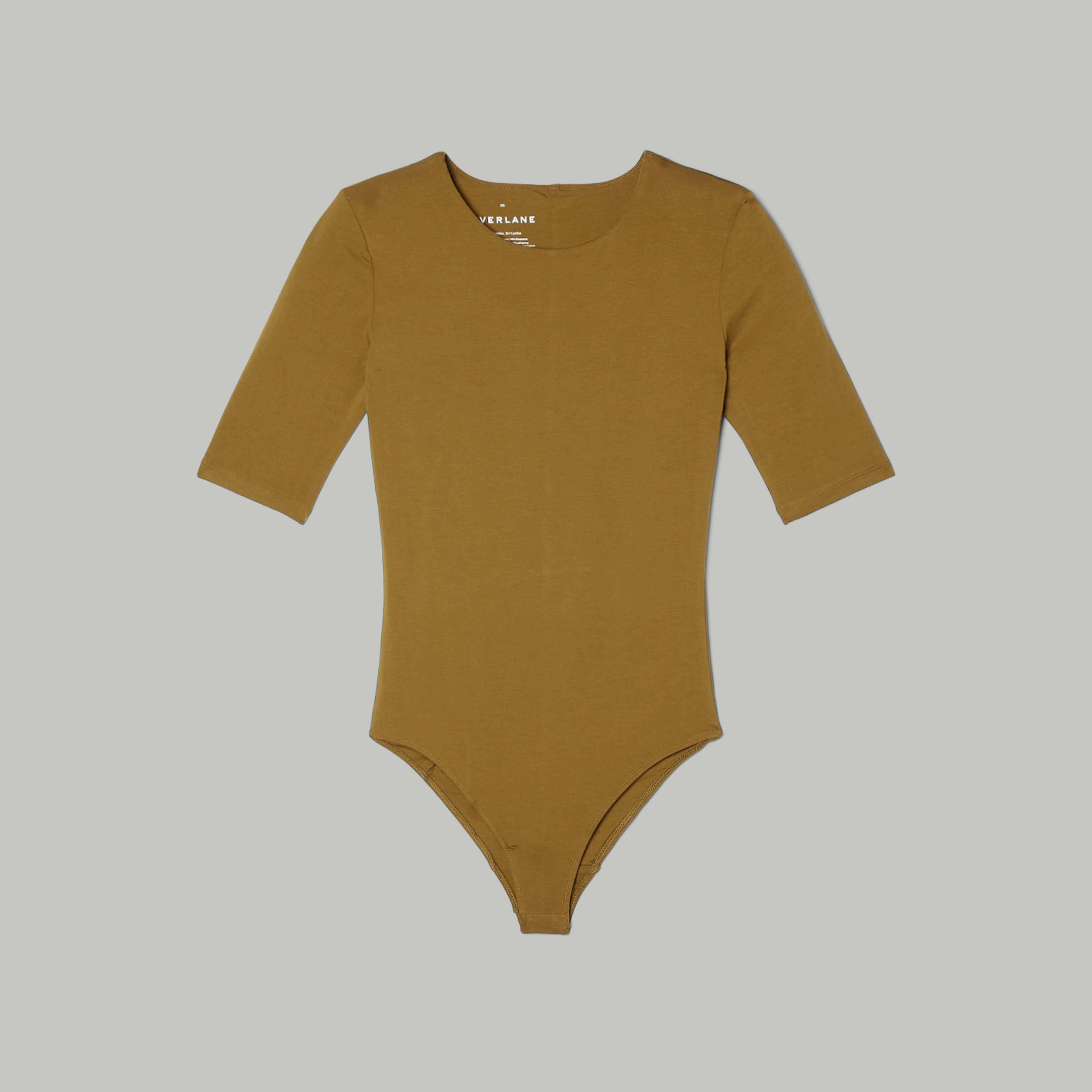 The Short-Sleeve Crew Neck Bodysuit Tapenade – Everlane