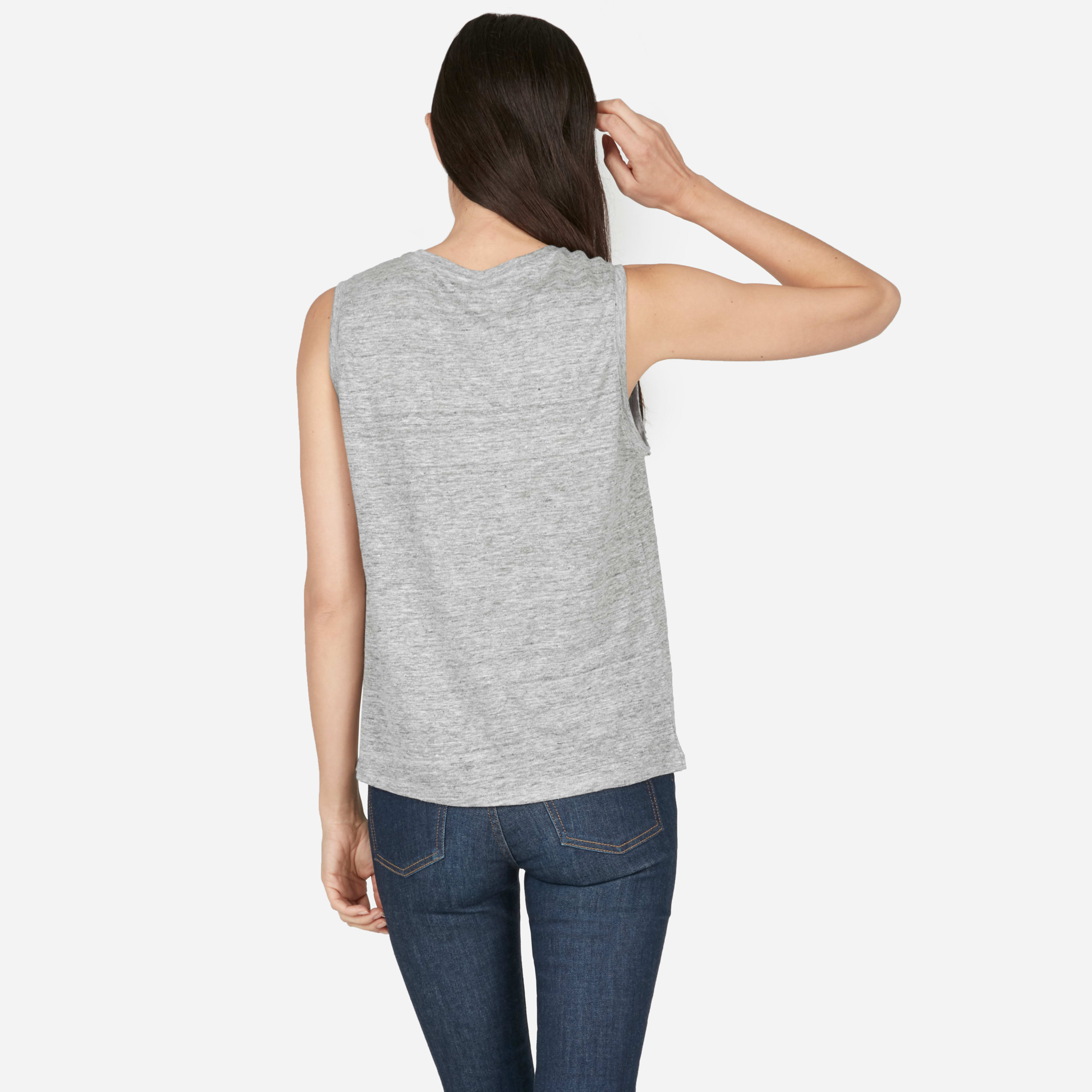 The Linen Muscle Tank Heathered Grey Everlane