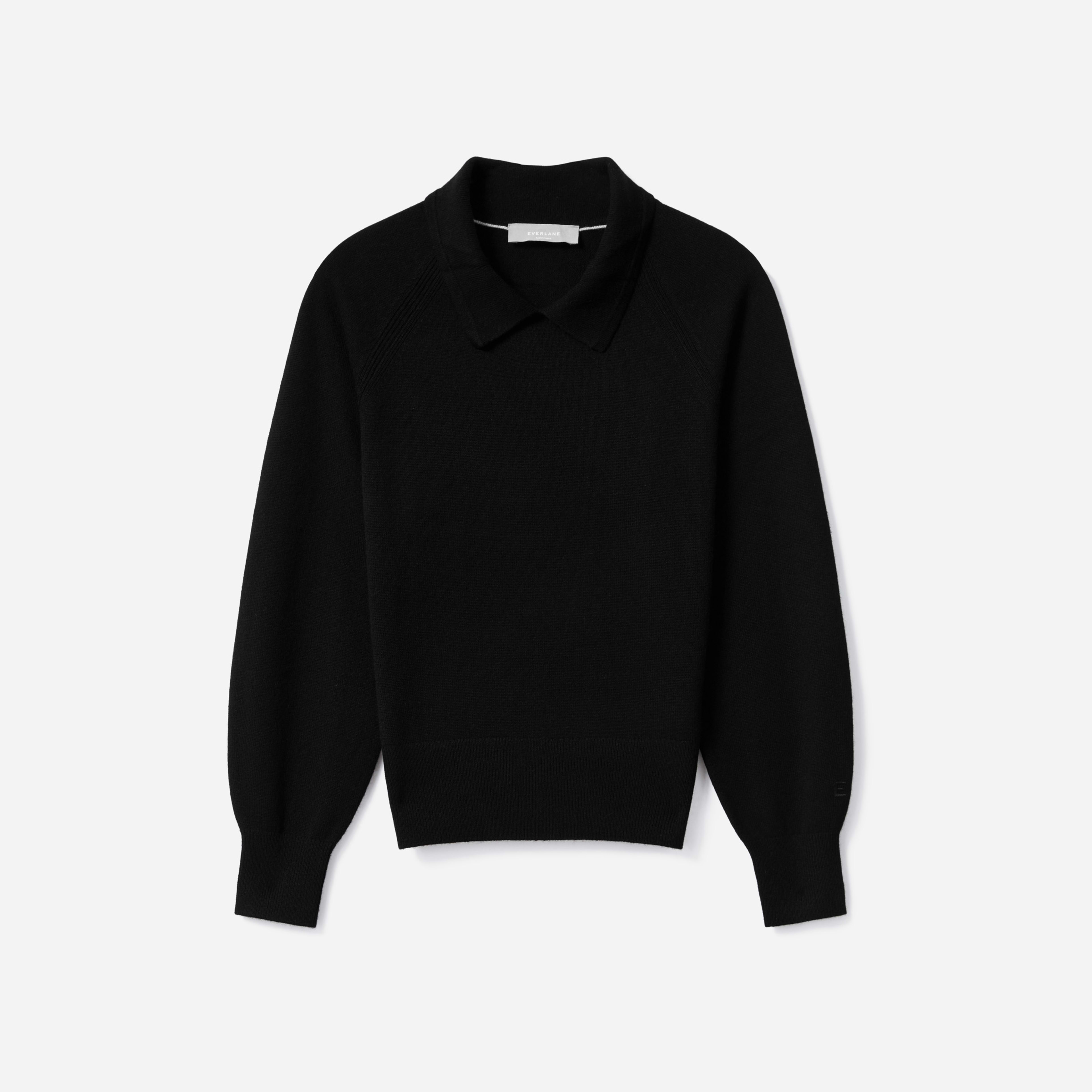 The Cashmere Collared Sweater Black Everlane