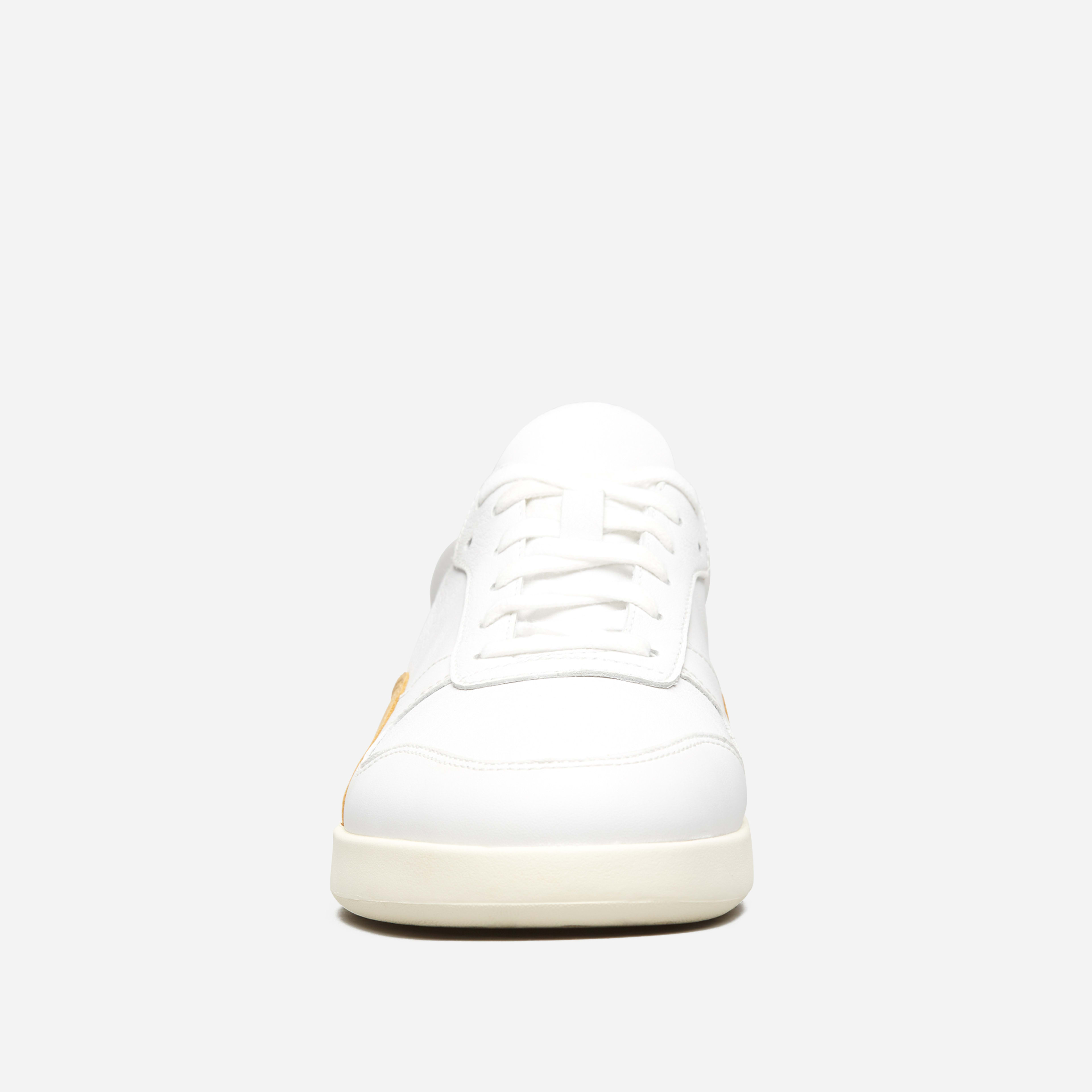 The ReLeather® Court Sneaker White / Mustard Everlane